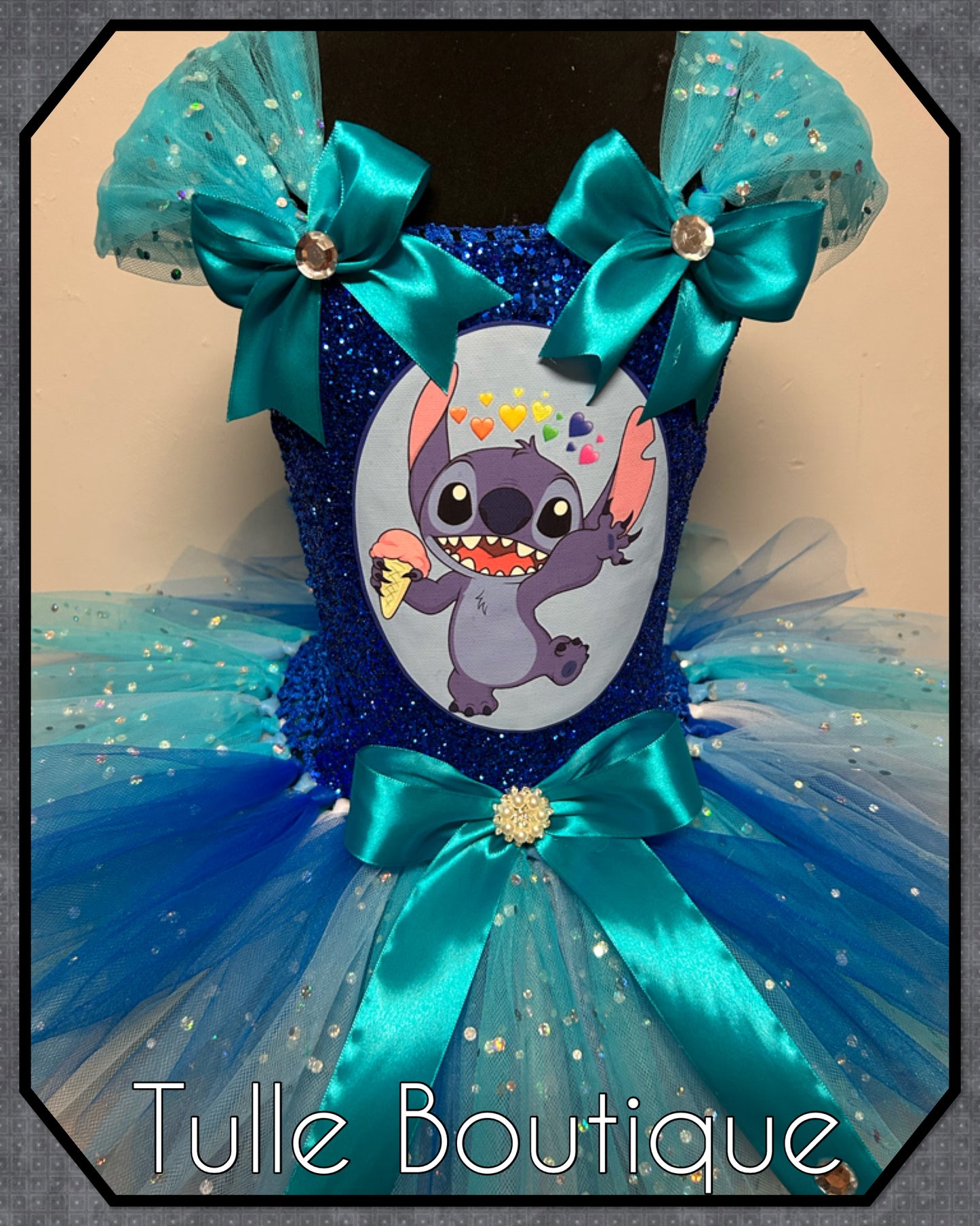 Girls Stitch birthday party tutu dress fancy dress costume