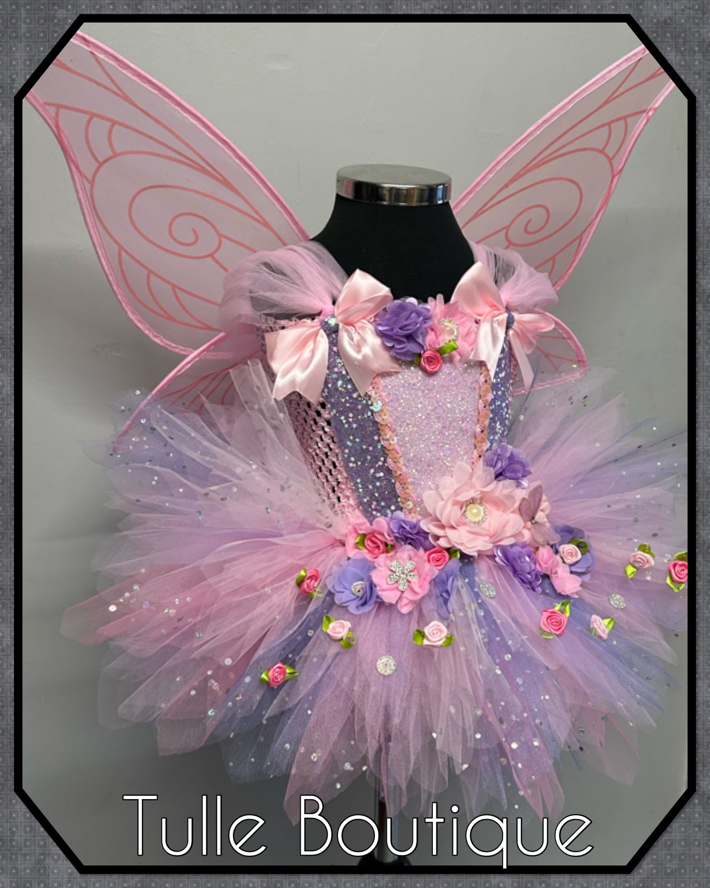 LANA. Girls toddlers pinks and lilac flower fairy princess tutu birthday party dress. Fairy first birthday.