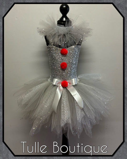 Girls Pennywise costume Killer Clown IT Halloween birthday tutu dress