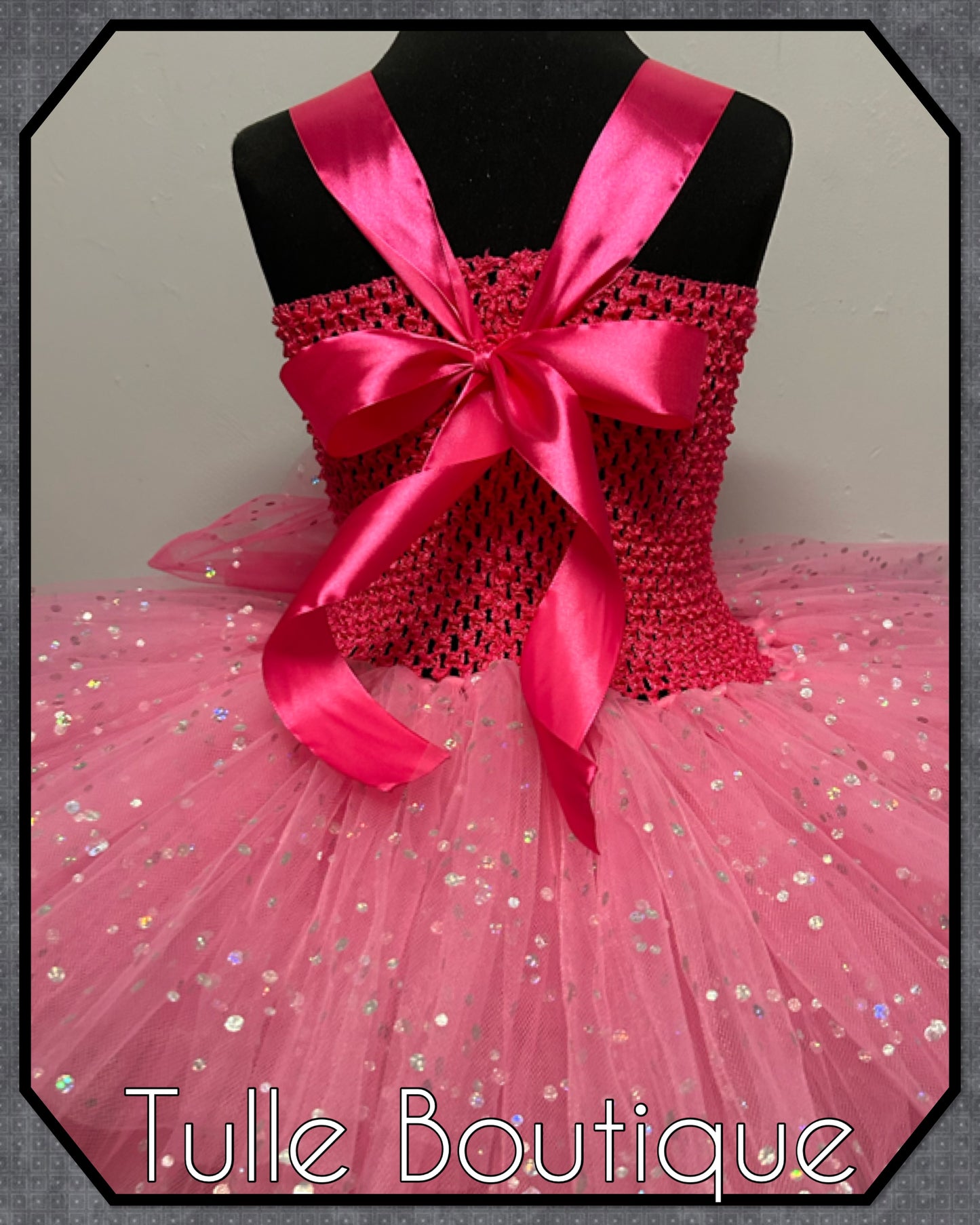 Girls Glitter pink doll Barbie themed girls birthday party tutu dress