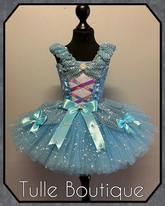 LOIS. Blue sequin Cinderella princess tutu birthday party dance dress