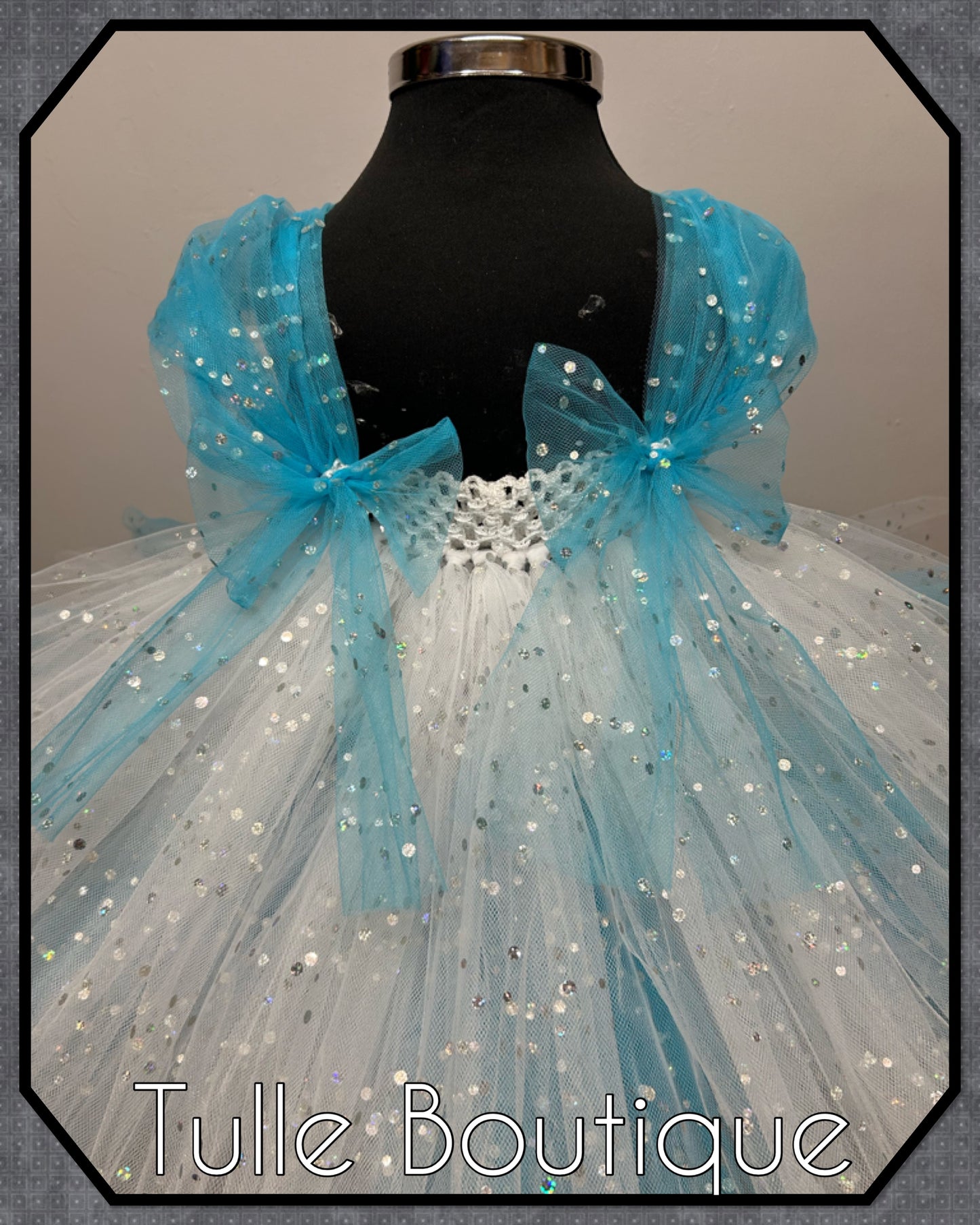 Frozen Elsa and Anna birthday party princess tutu dress with tulle cape