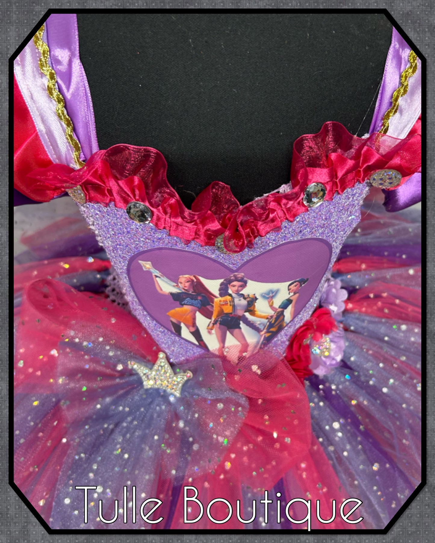 Girls K-Pop Demon Hunters princess ballgown tutu party dress up