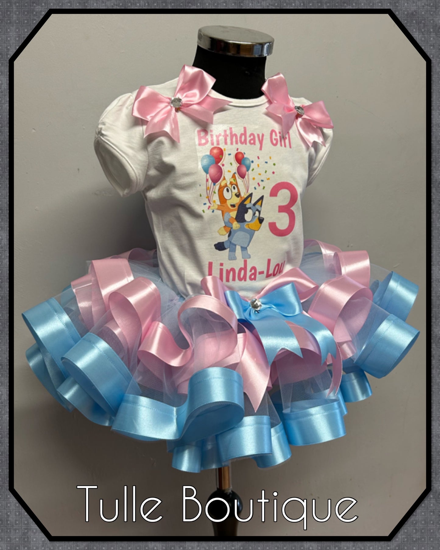 Girls Toddlers Bluey birthday party outfit dress