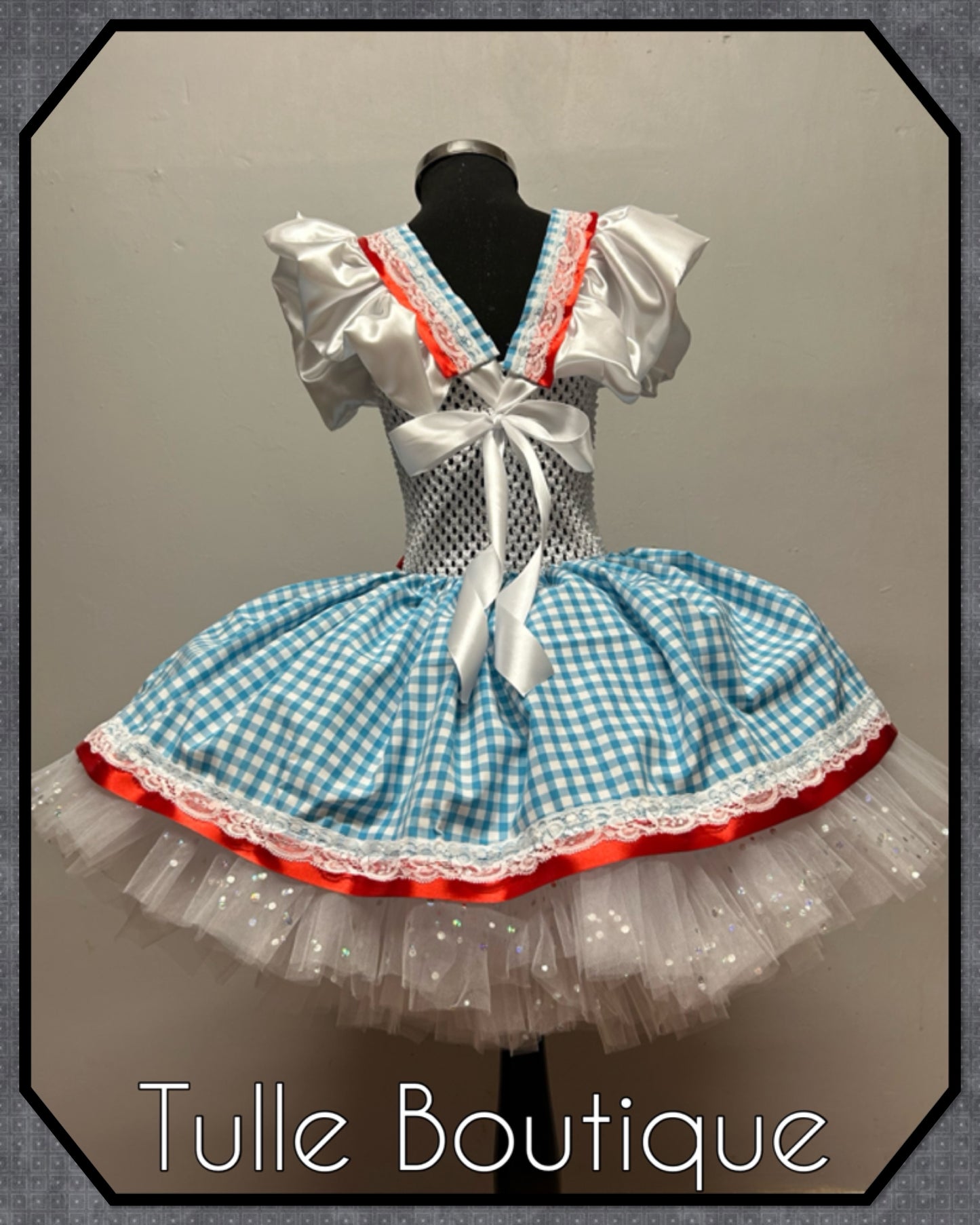 Girls Dorothy wizard of Oz tutu dress fancy dress costume outfit