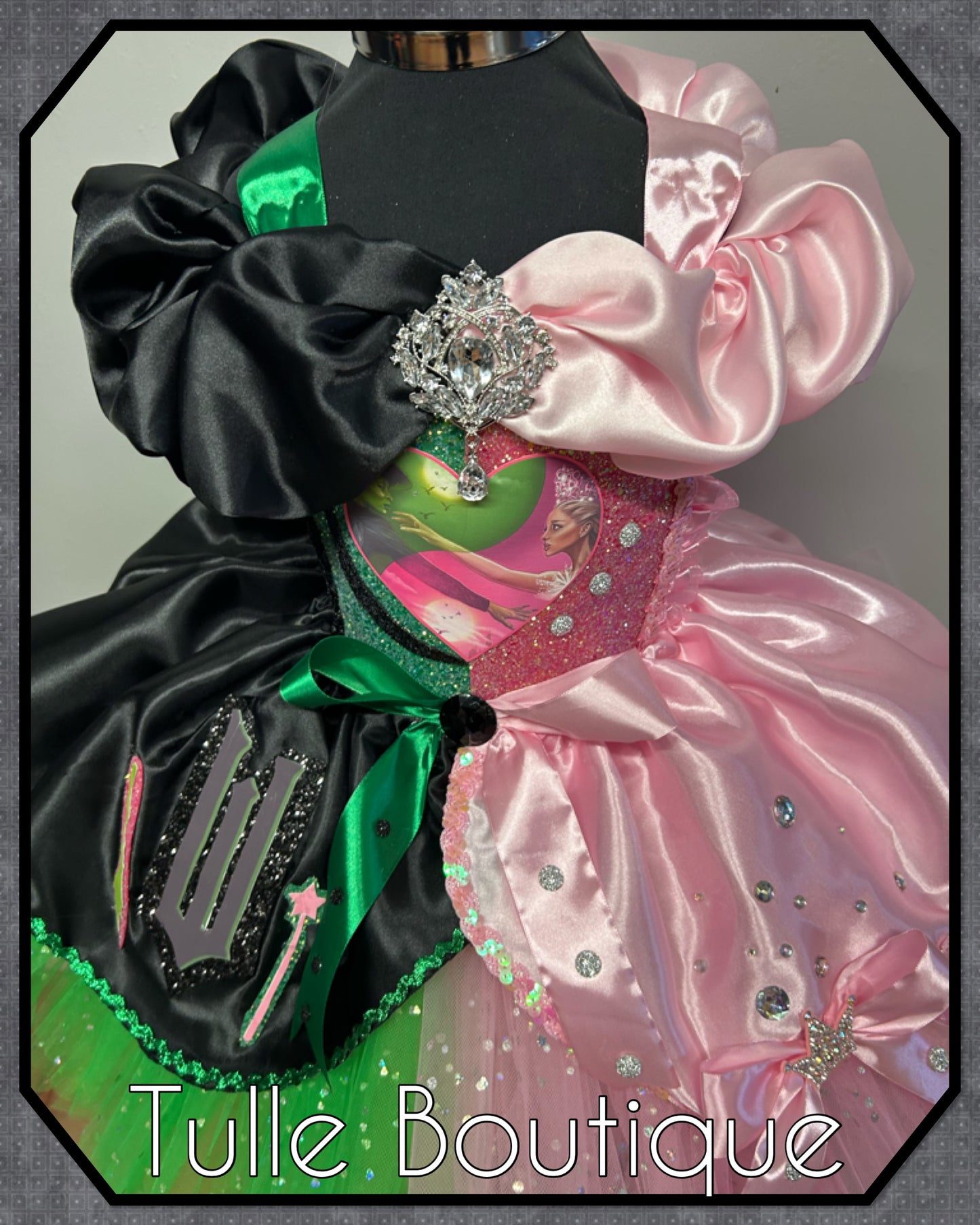 Girls Wicked Elphaba/Glinda ballgown tutu birthday party dress