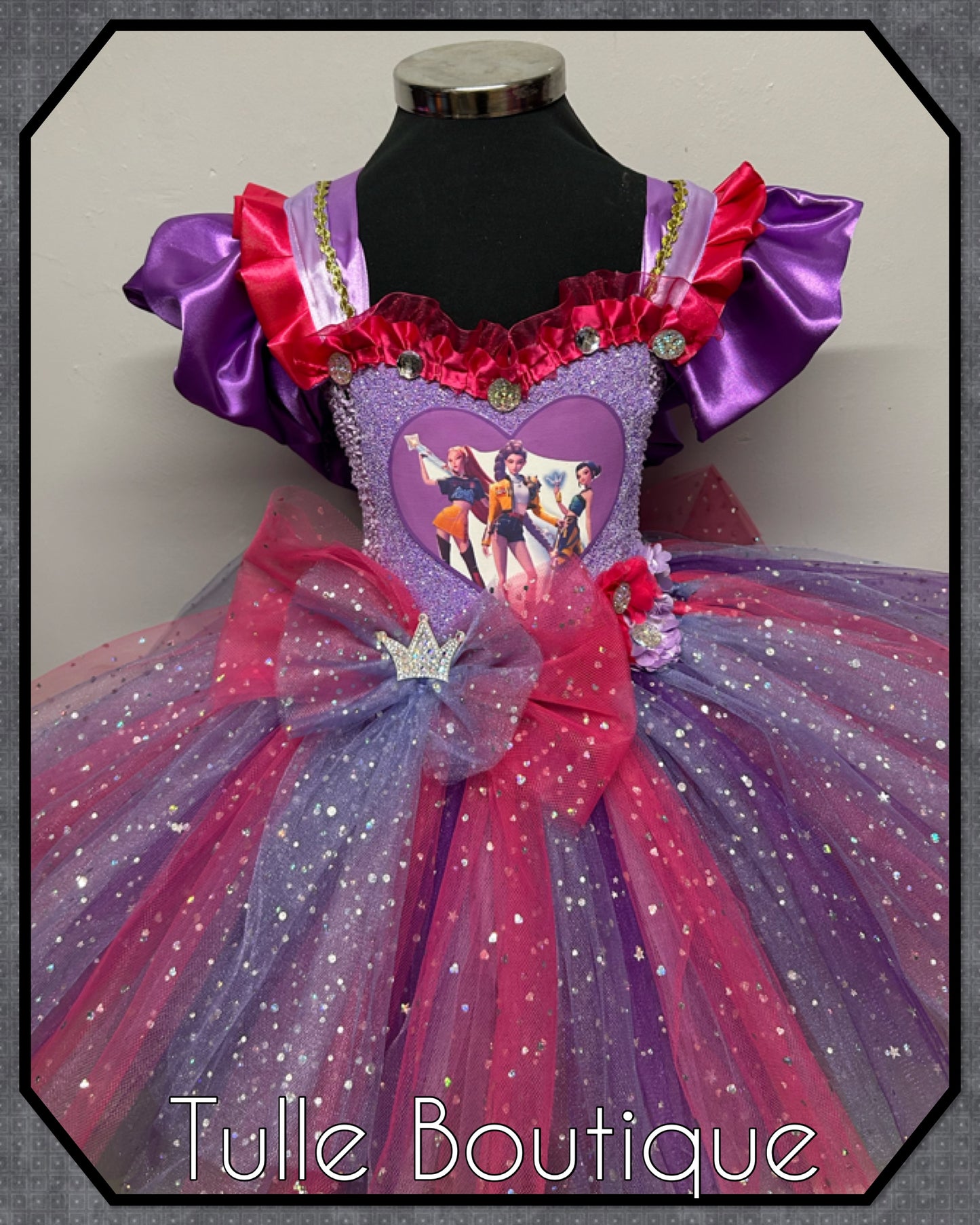 Girls K-Pop Demon Hunters princess ballgown tutu party dress up
