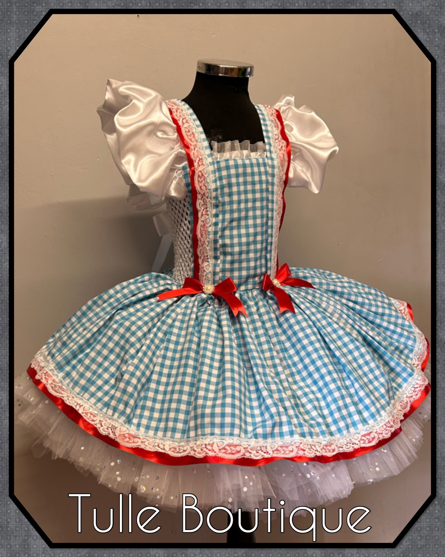 Girls Dorothy wizard of Oz tutu dress fancy dress costume outfit