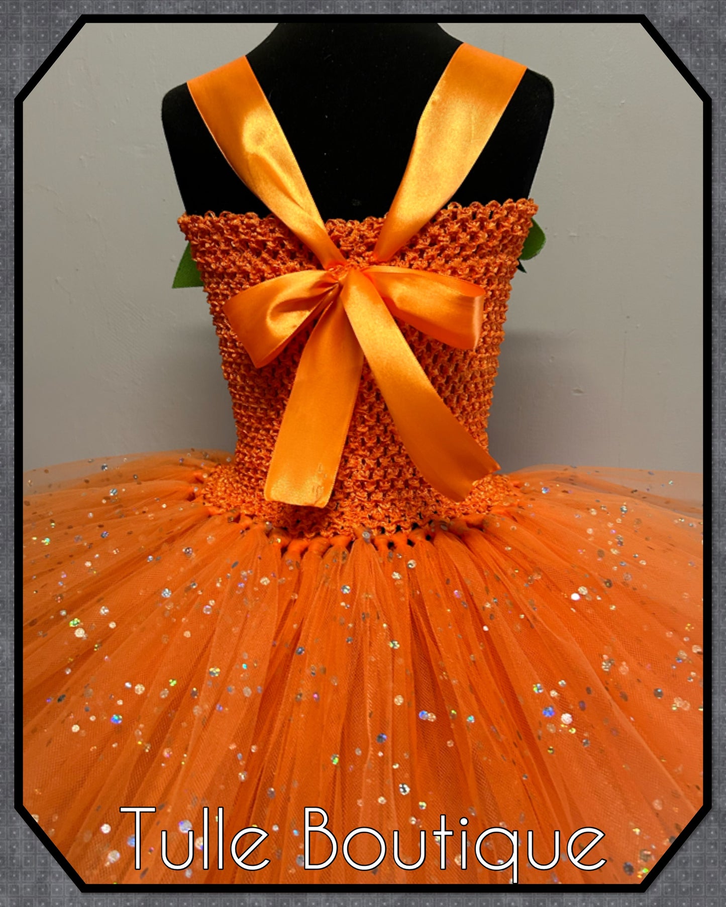 Girls Pumpkin glitter Halloween costume birthday tutu dress