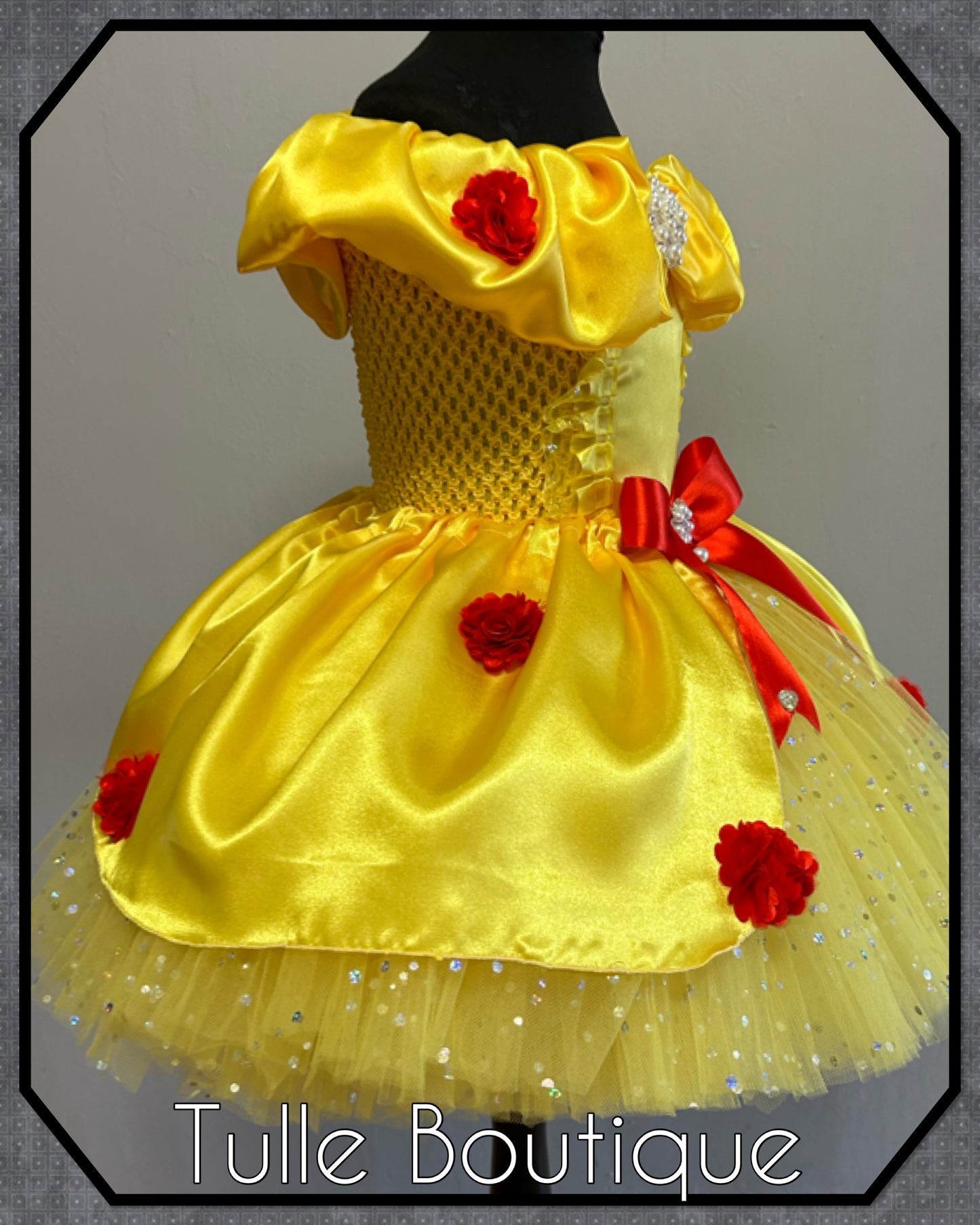 Beautiful princess Belle yellow ballgown tutu dress