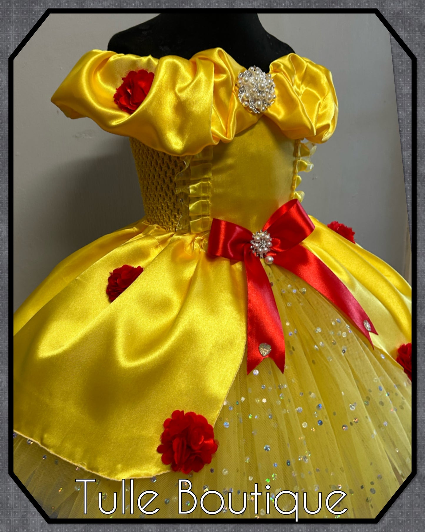 Beautiful princess Belle yellow ballgown tutu dress