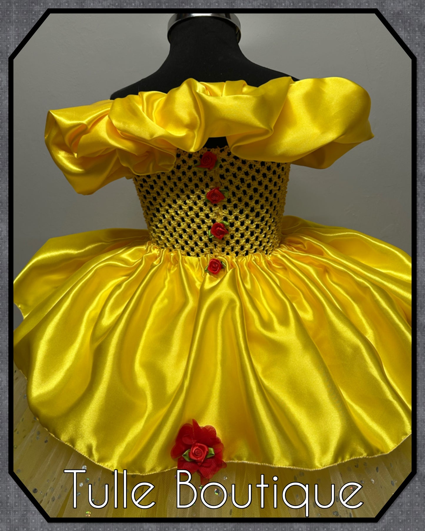 Girls Princess Belle beauty and the beast yellow ballgown tutu dress