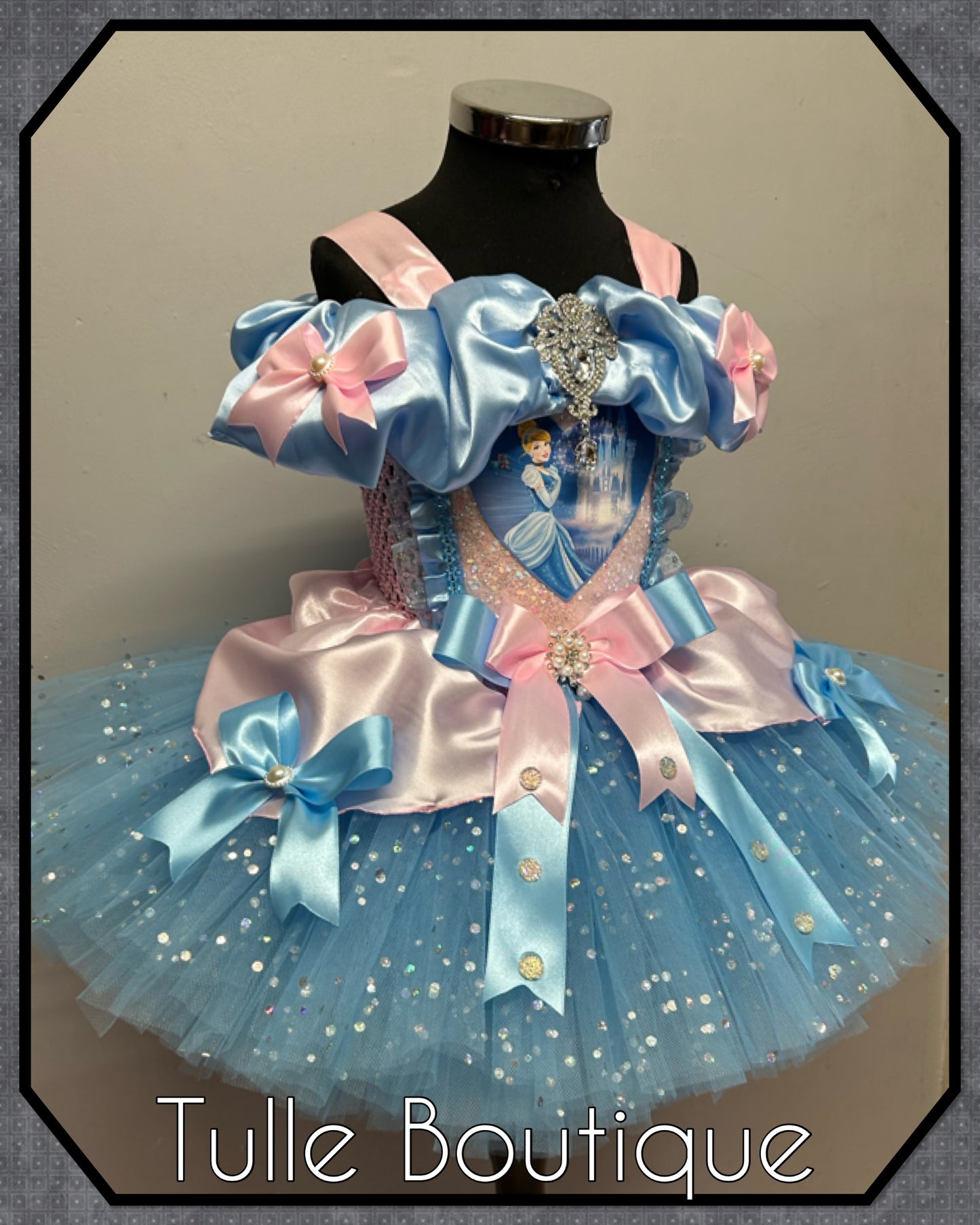 Cinderella princess pink and blue ballgown tutu dress