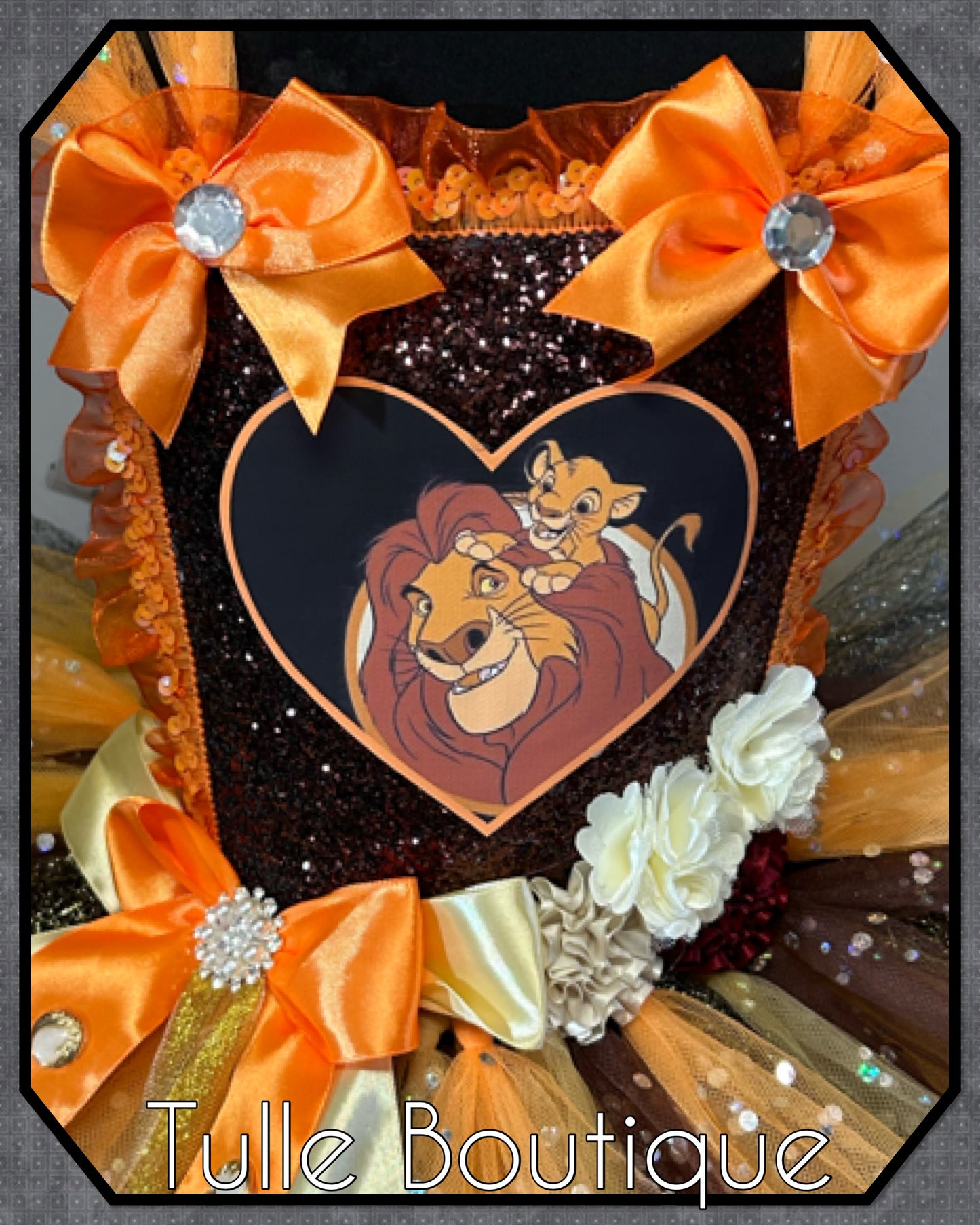 Girls Toddlers Simba Mufasa Lion king tiger glitter birthday party tutu dress