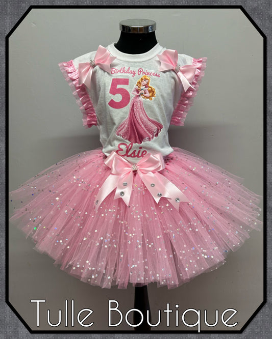 Princess Aurora sleeping beauty T-shirt and tutu birthday party outfit