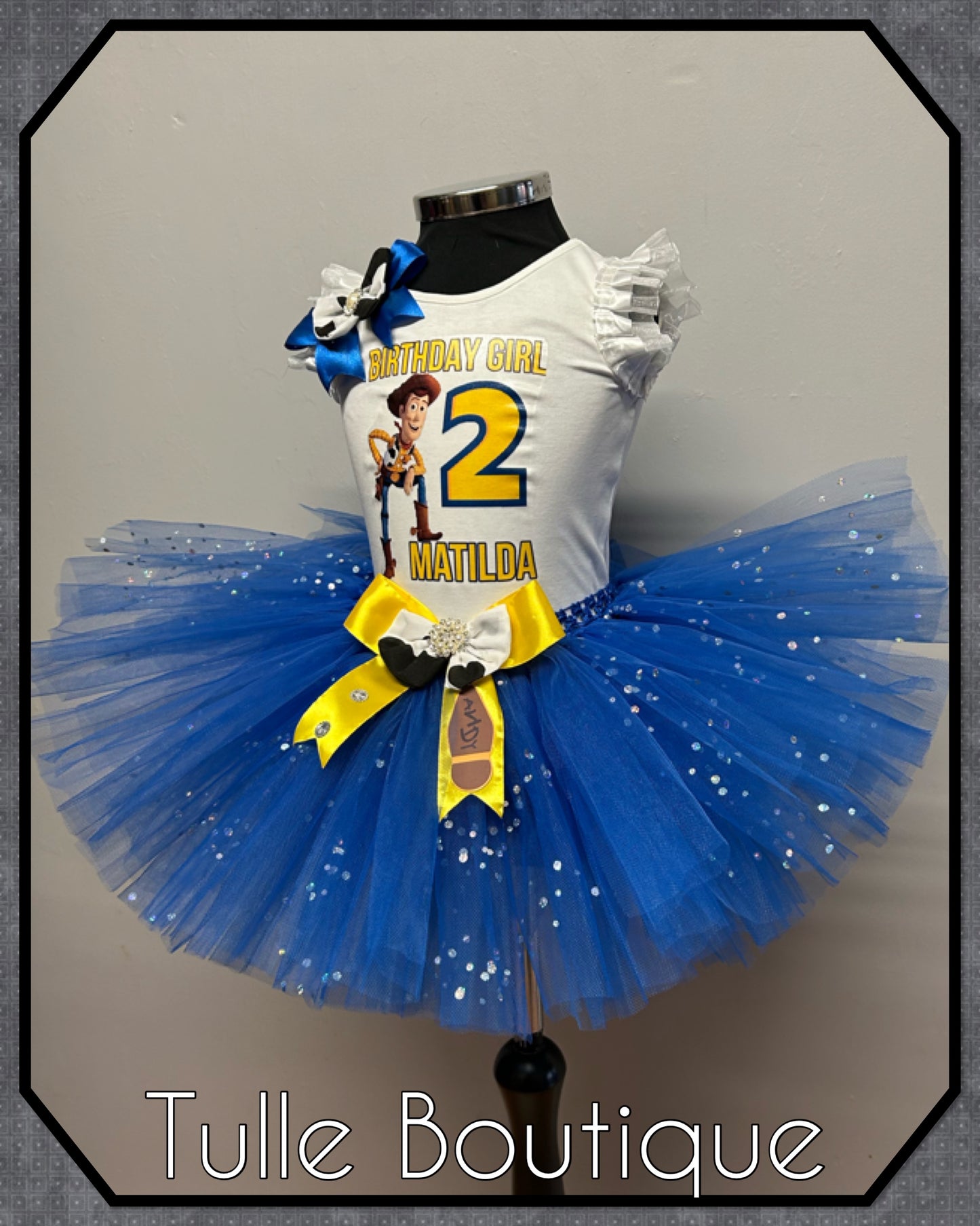 Girls Toy Story Woody cowgirl T-shirt and tutu birthday party outfit tutu dress