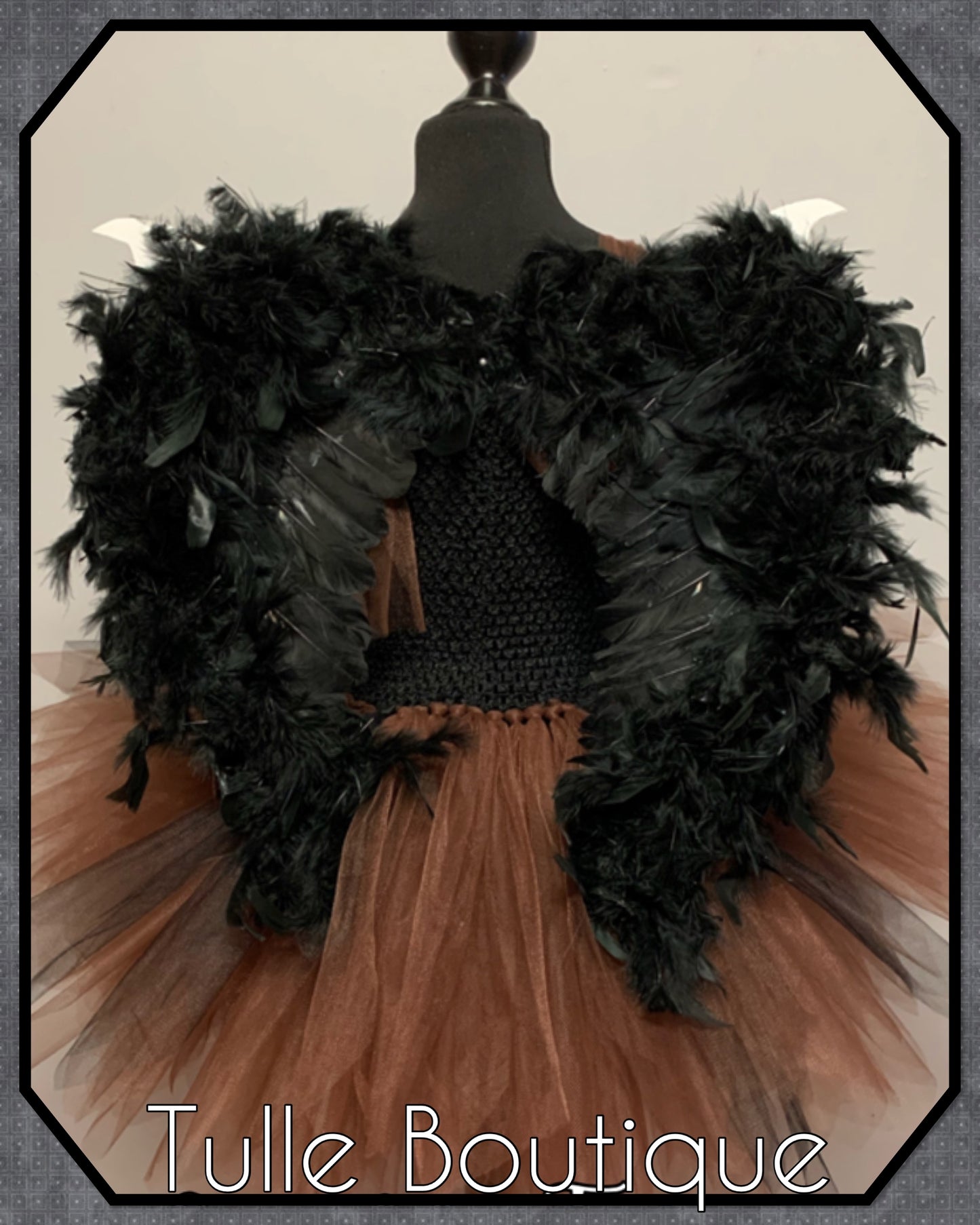 Girls Young Maleficent dark fairy halloween fancy dress costume tutu dress