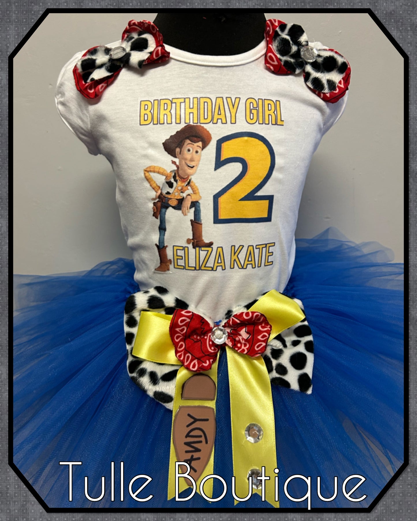 Girls Toy Story Woody cowgirl T-shirt and tutu birthday party outfit tutu dress