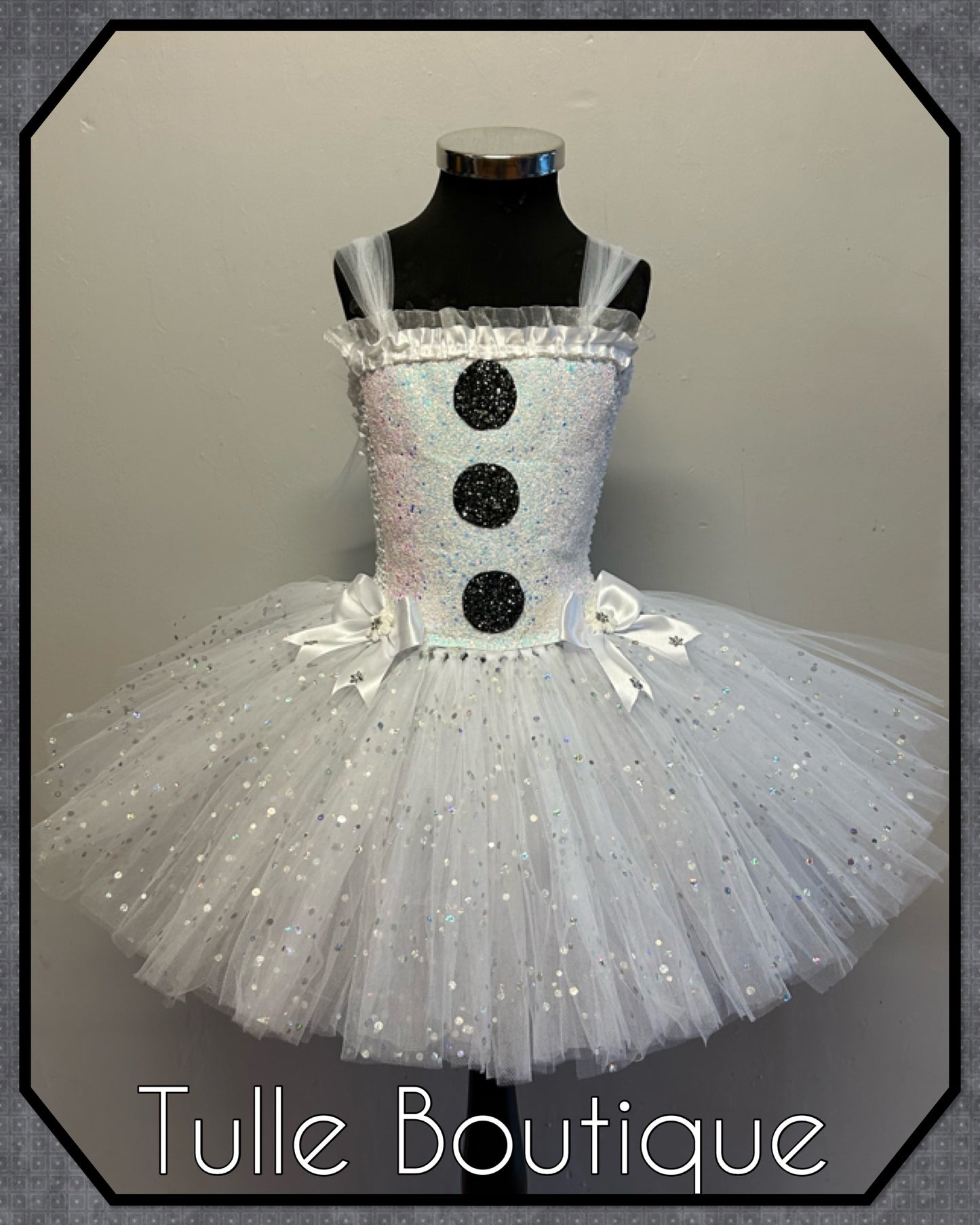 Girls Snowman Olaf Jack Frost costume Christmas tutu party dress