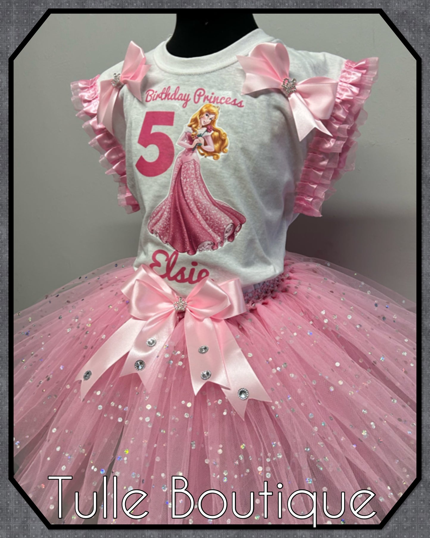 Princess Aurora sleeping beauty T-shirt and tutu birthday party outfit