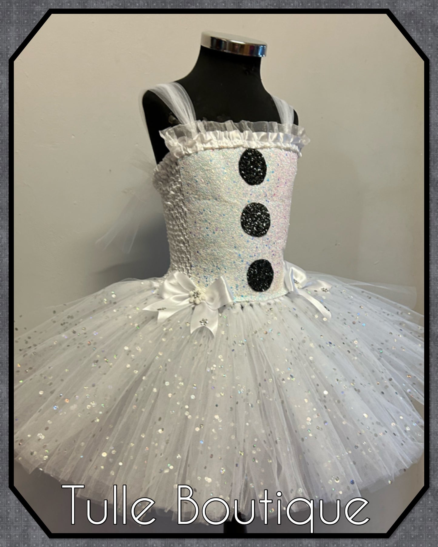 Girls Snowman Olaf Jack Frost costume Christmas tutu party dress