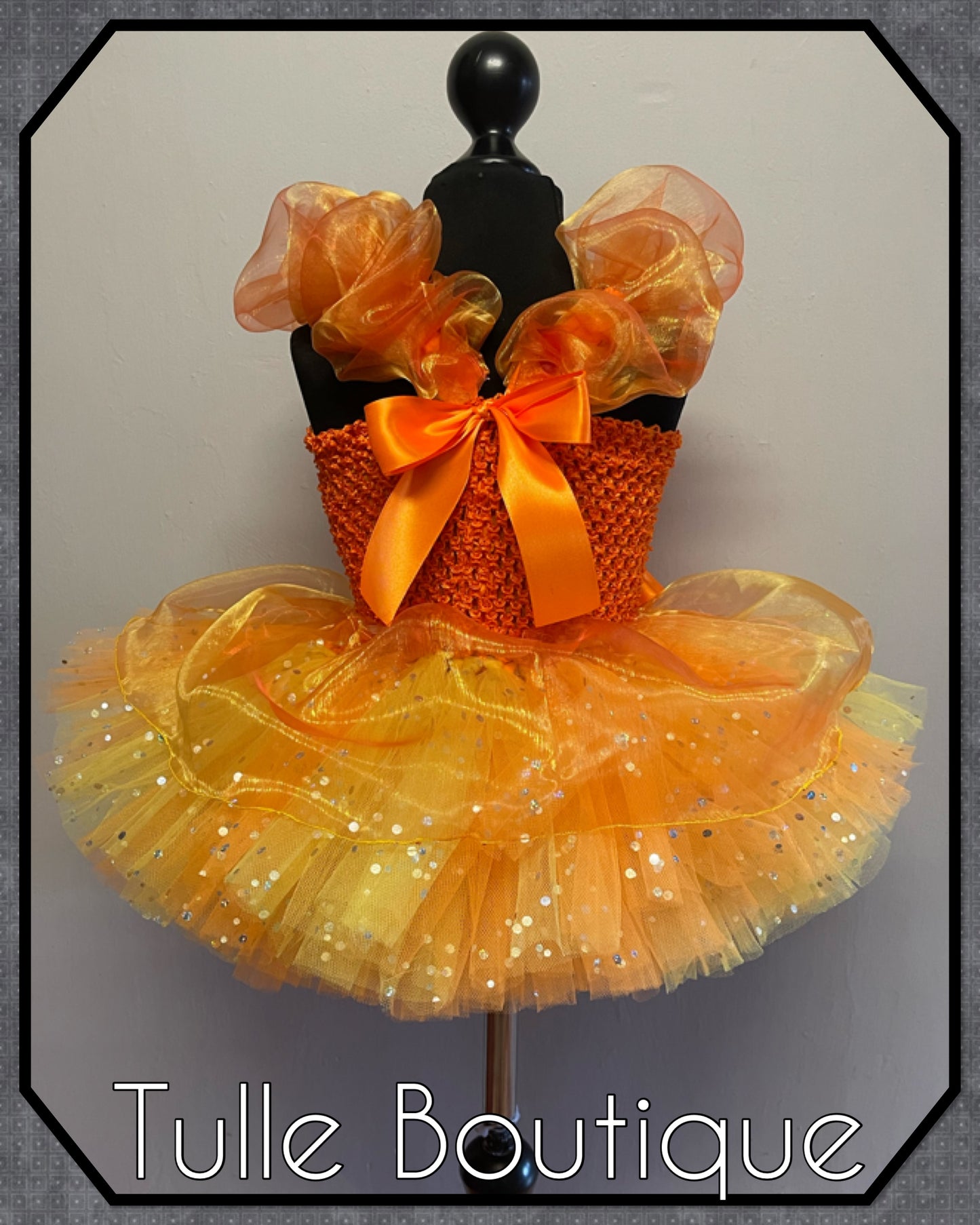 Girls Baby Moana Princess organza orange ballgown tutu dress