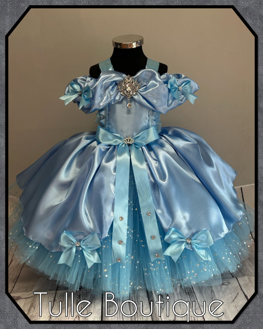 Girls toddlers Princess full length sky blue ballgown tutu dress