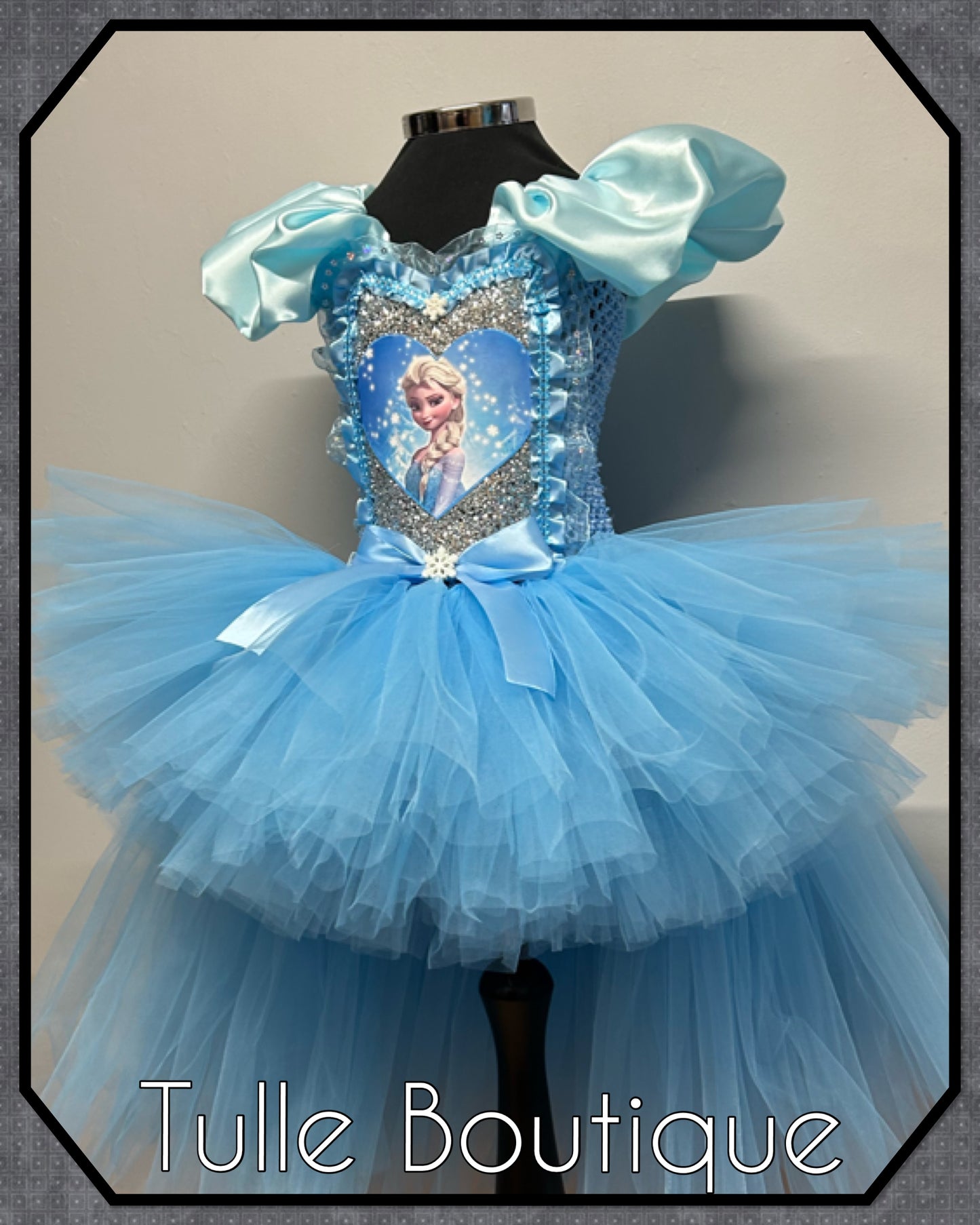 Girls Princess sky blue Frozen Elsa ballgown birthday tutu dress