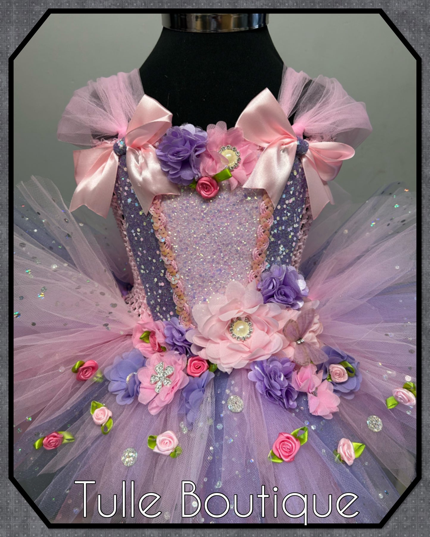 LANA. Girls toddlers pinks and lilac flower fairy princess tutu birthday party dress. Fairy first birthday.