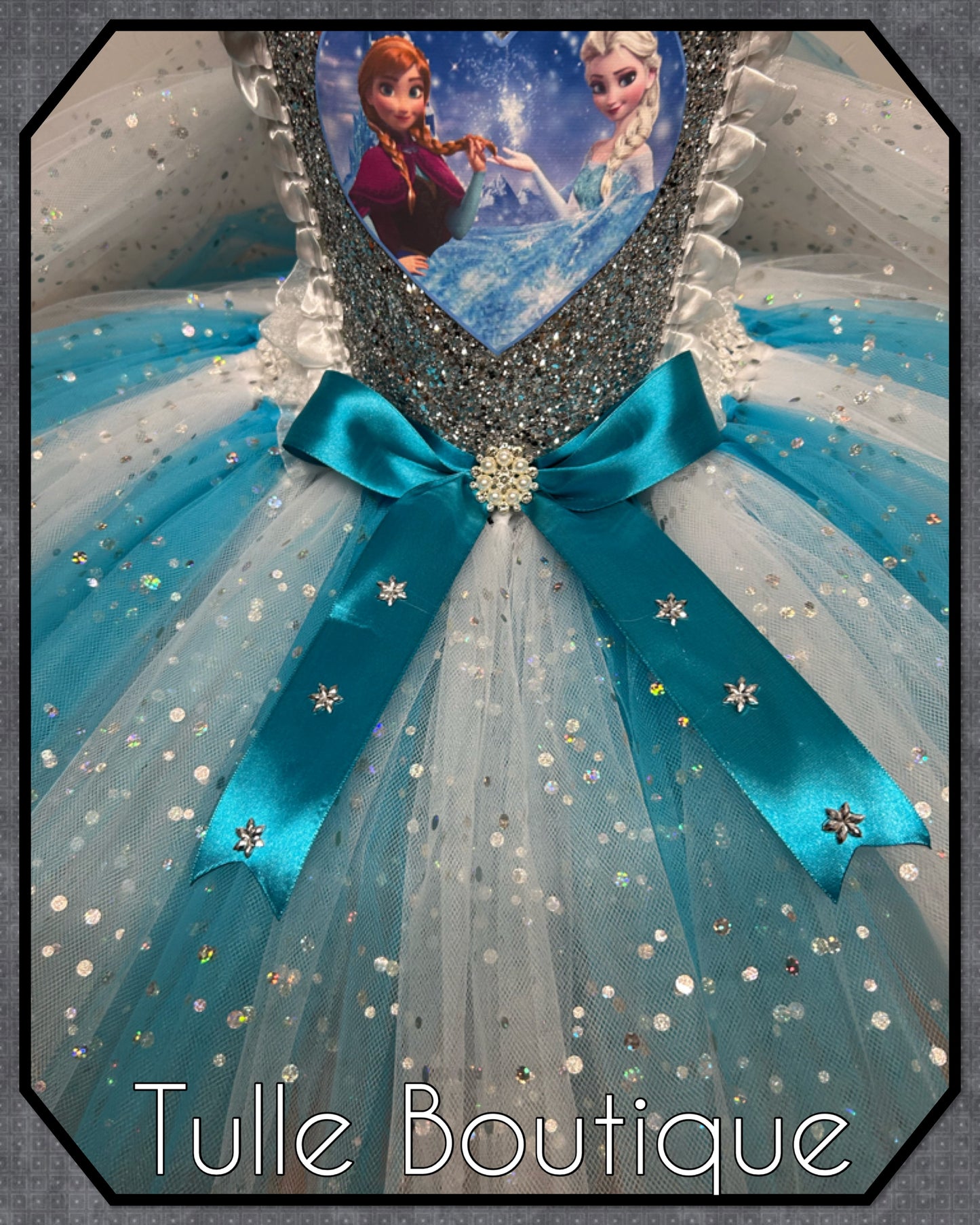 Frozen Elsa and Anna birthday party princess tutu dress with tulle cape