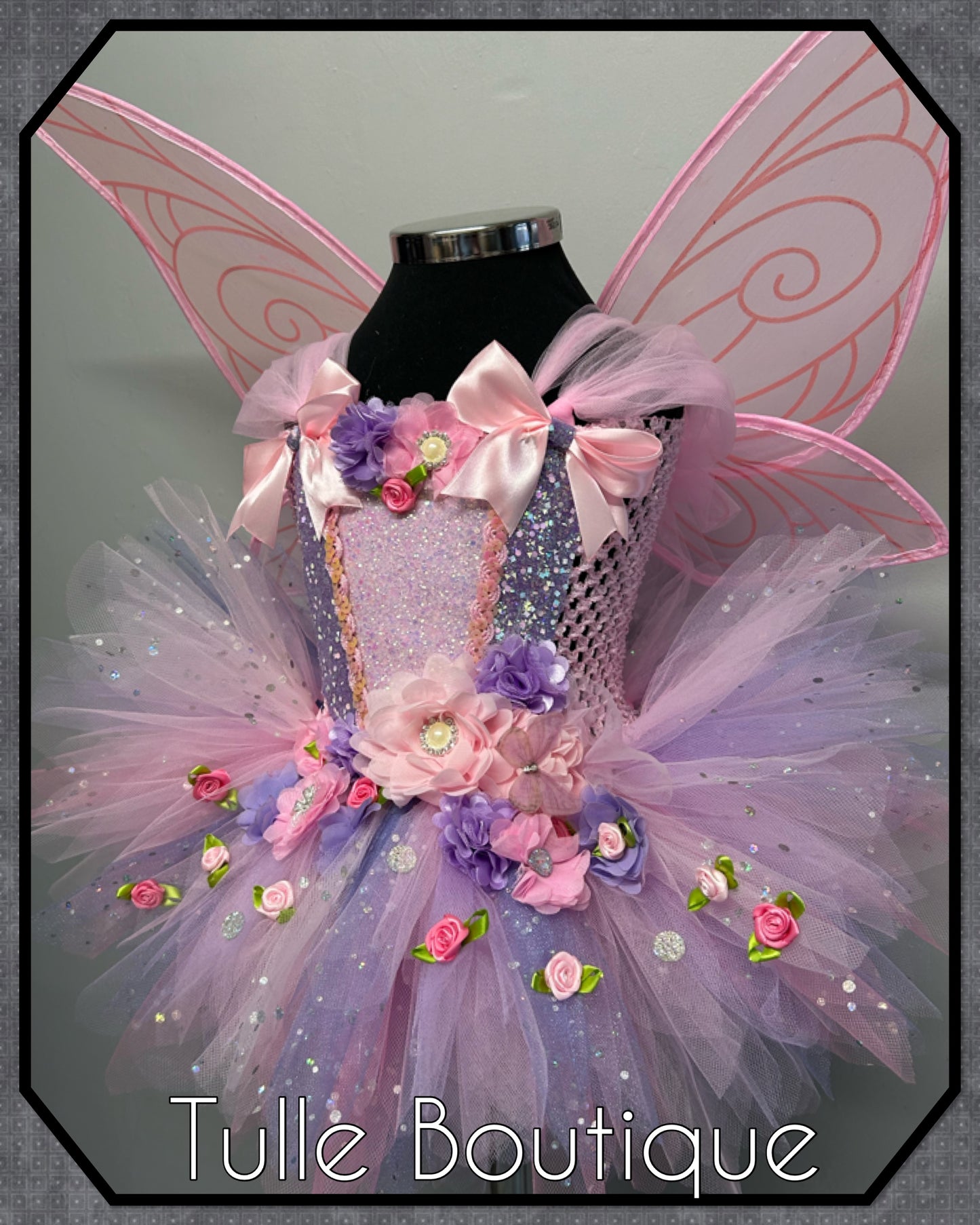 LANA. Girls toddlers pinks and lilac flower fairy princess tutu birthday party dress. Fairy first birthday.