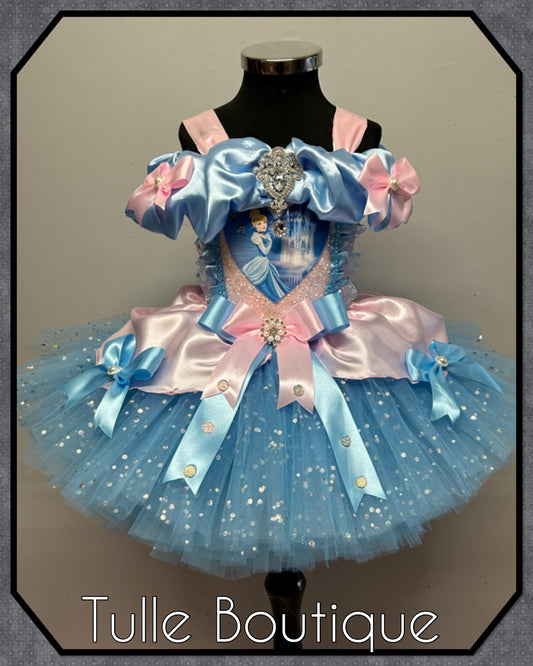 Cinderella princess pink and blue ballgown tutu dress