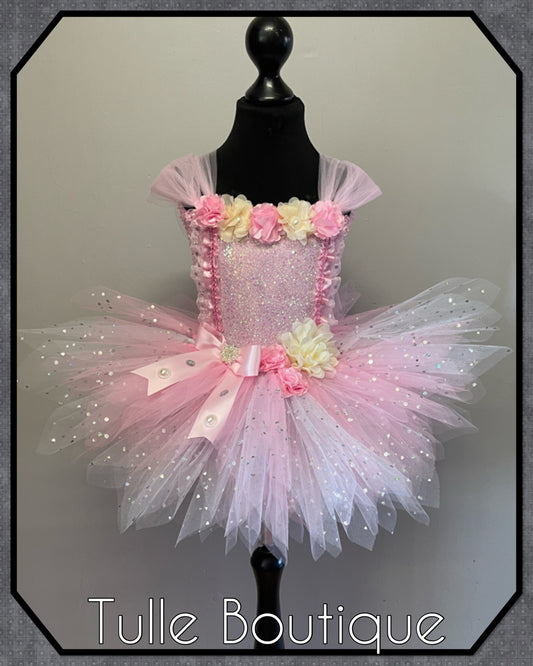 LILA.Girls toddlers Floral birthday party princess tutu dress