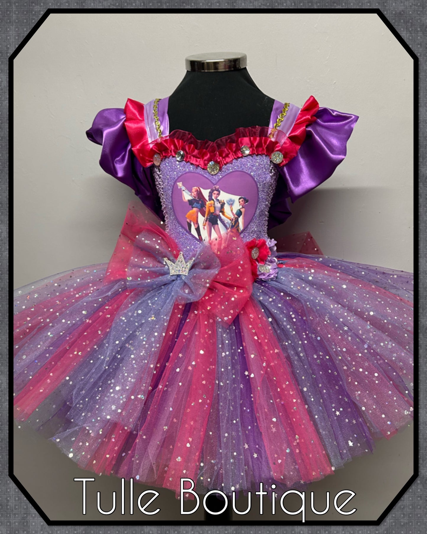 Girls K-Pop Demon Hunters princess ballgown tutu party dress up