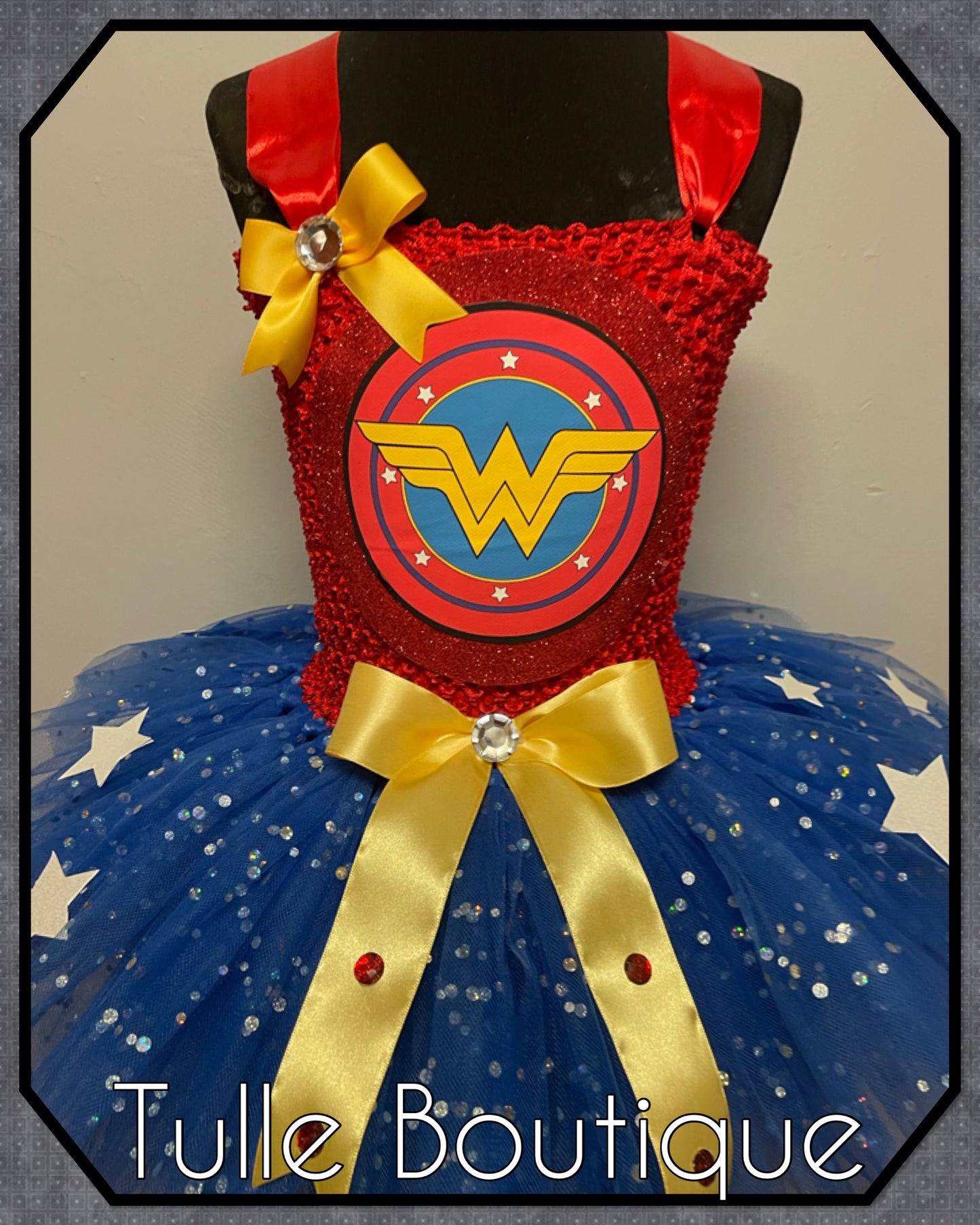 Girls Wonder Woman superhero tutu dress birthday party fancy dress costume