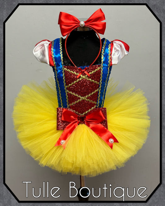 Girls Snow White Princess tutu dress fancy dress costume