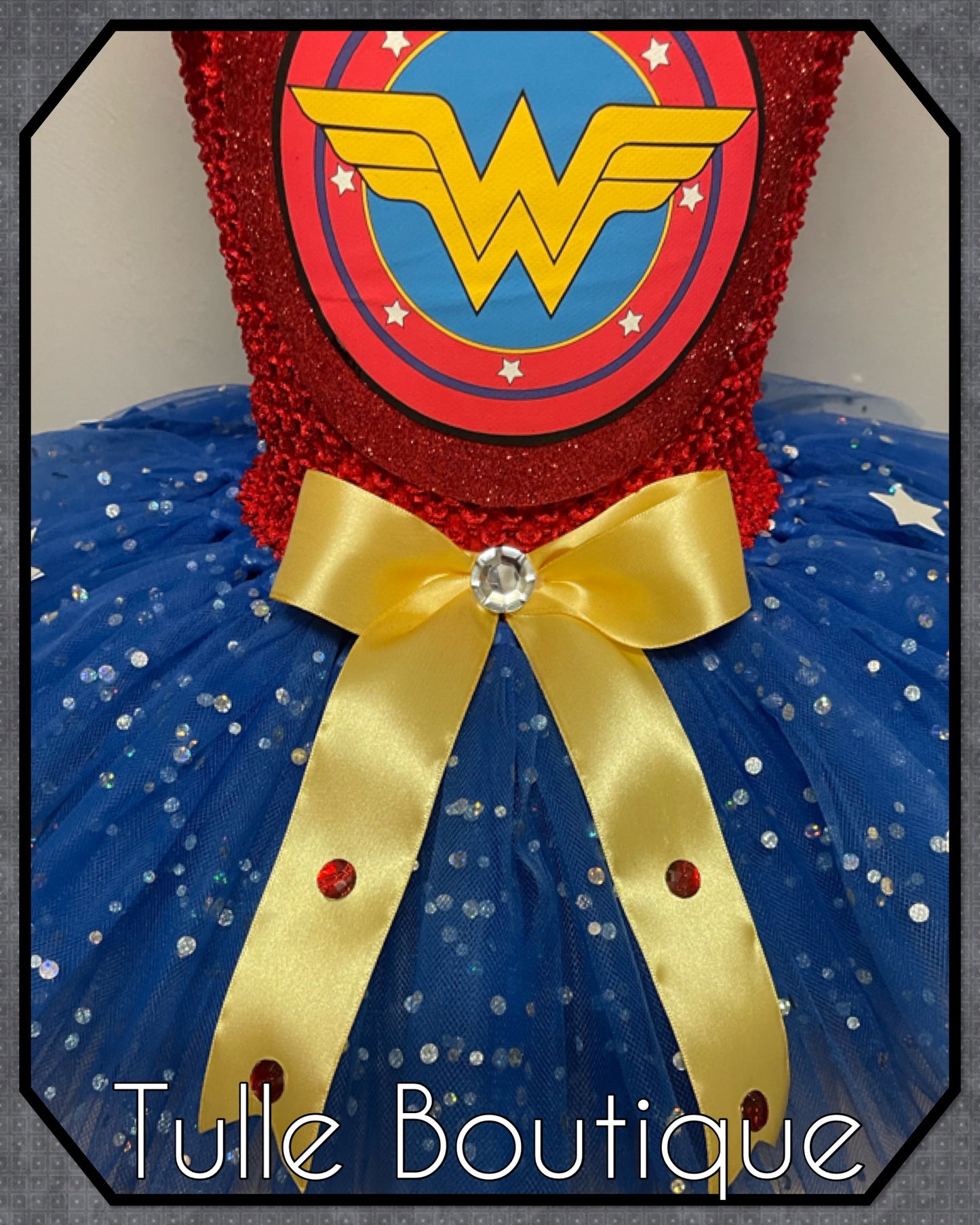 Girls Wonder Woman superhero tutu dress birthday party fancy dress costume