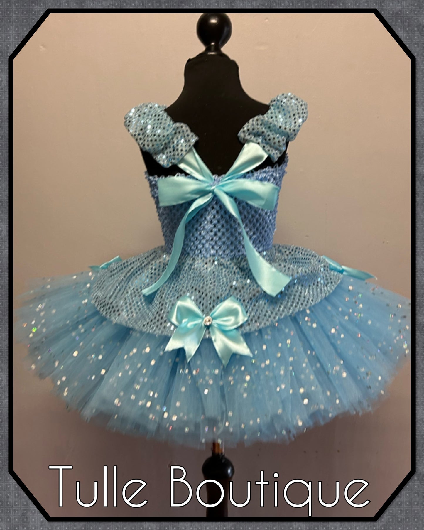 LOIS. Blue sequin Cinderella princess tutu birthday party dance dress