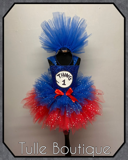 Thing 1 Thing 2 Halloween birthday world book tutu dress