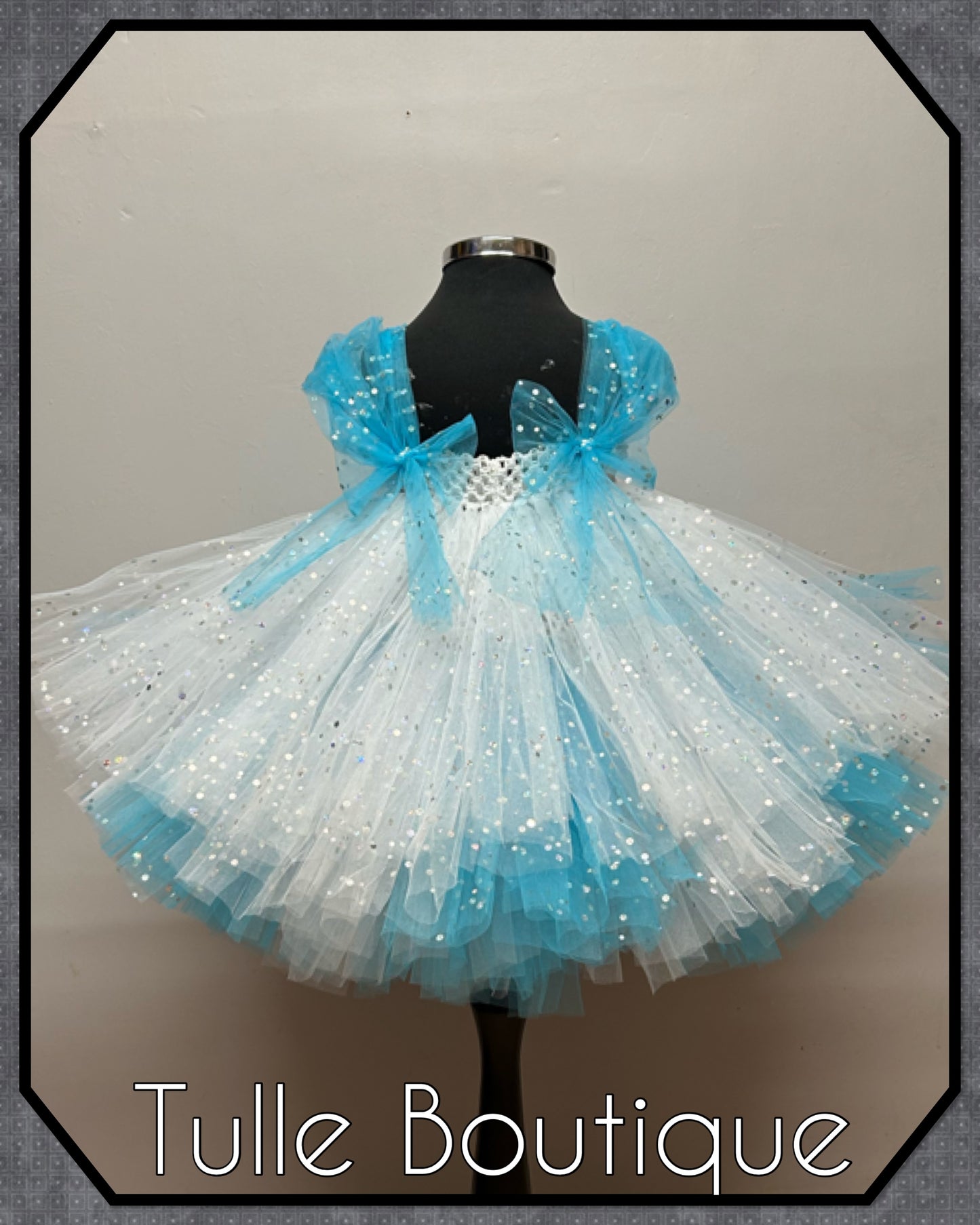 Frozen Elsa and Anna birthday party princess tutu dress with tulle cape