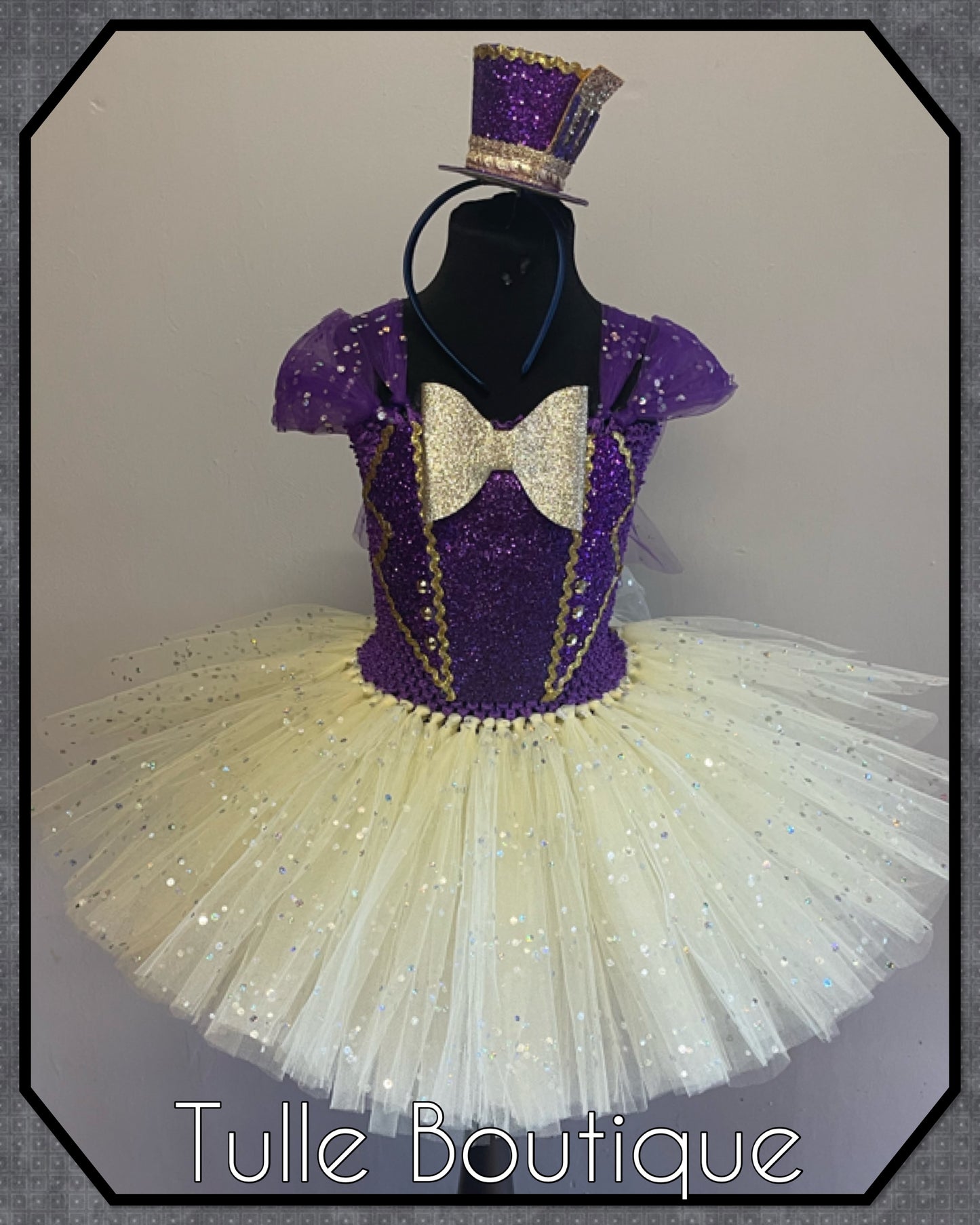 Girls toddlers purple glitter Willie wonka chocolate factory world book day birthday tutu dress