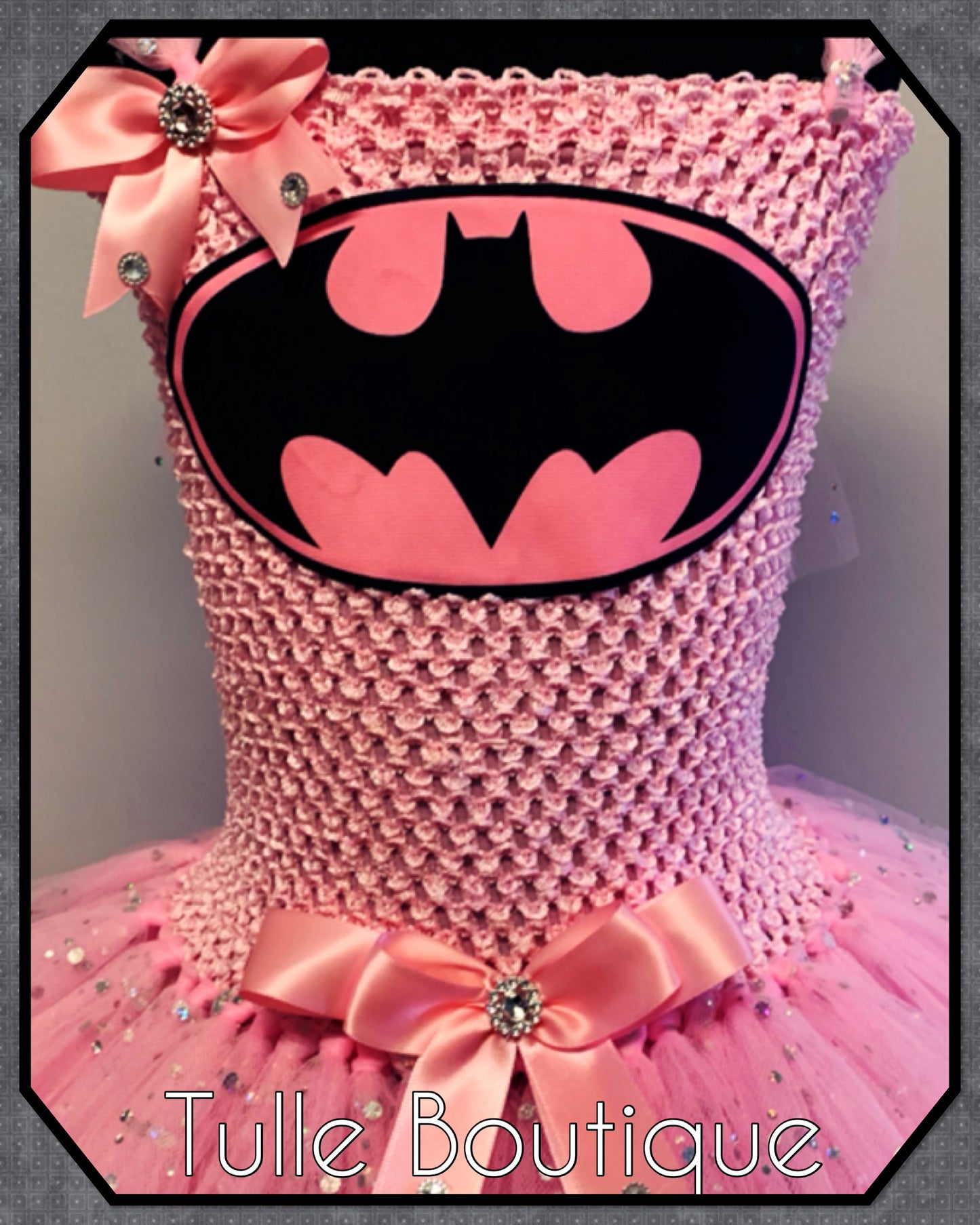 Girls Pink Batman superhero tutu dress birthday party fancy dress costume