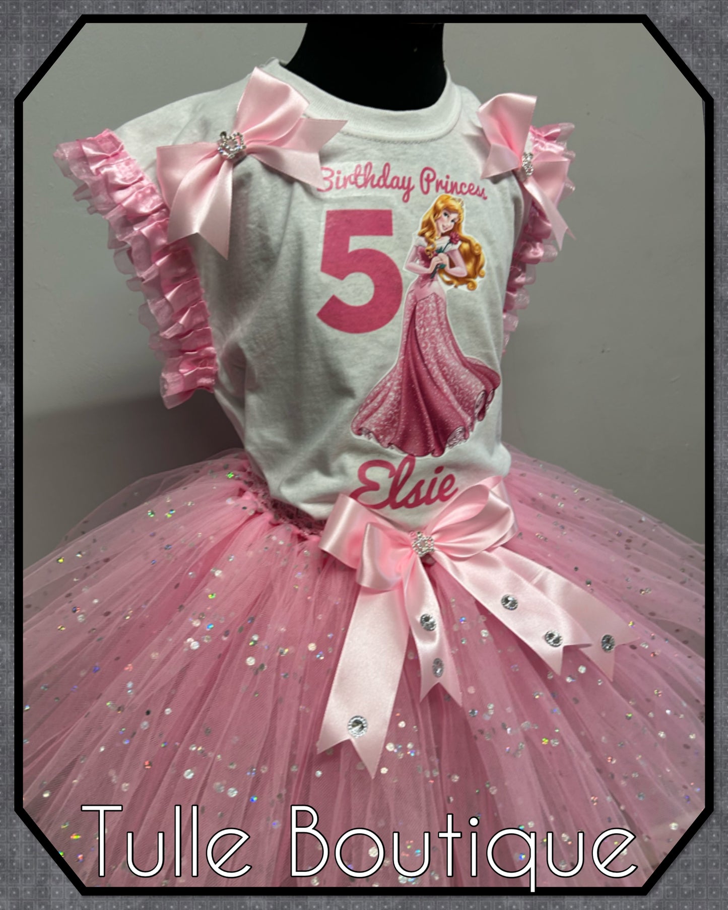 Princess Aurora sleeping beauty T-shirt and tutu birthday party outfit