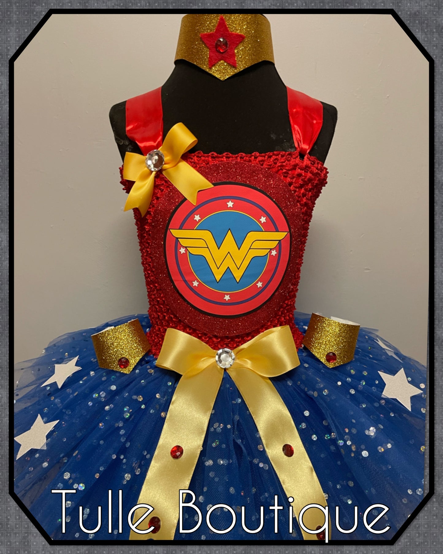 Girls Wonder Woman superhero tutu dress birthday party fancy dress costume