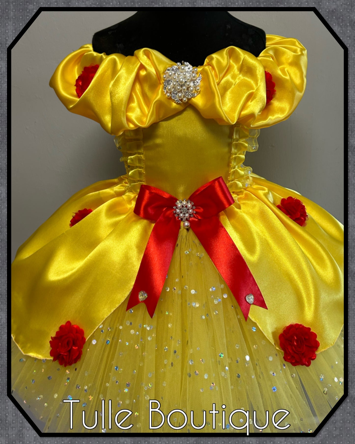 Beautiful princess Belle yellow ballgown tutu dress