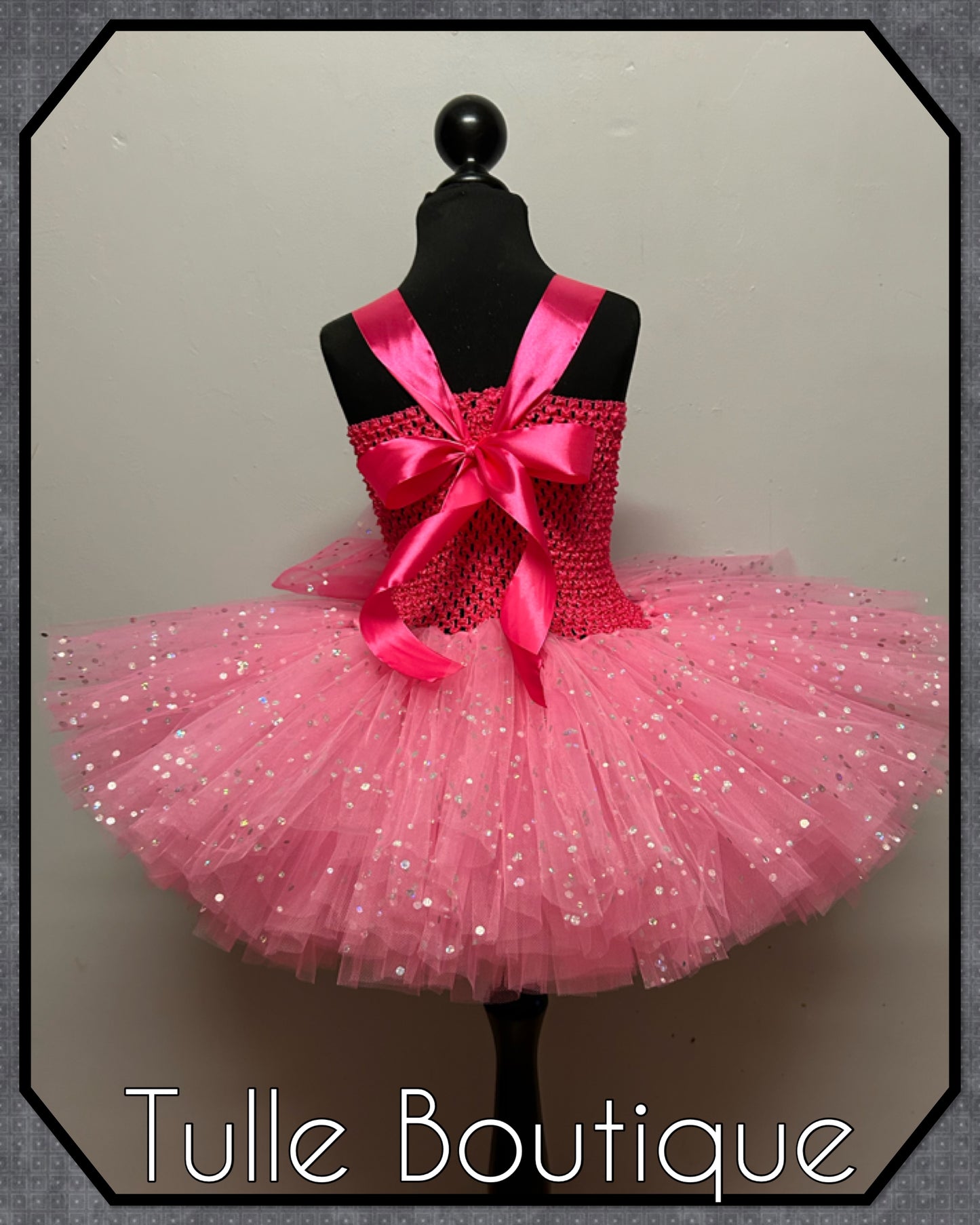 Girls Glitter pink doll Barbie themed girls birthday party tutu dress