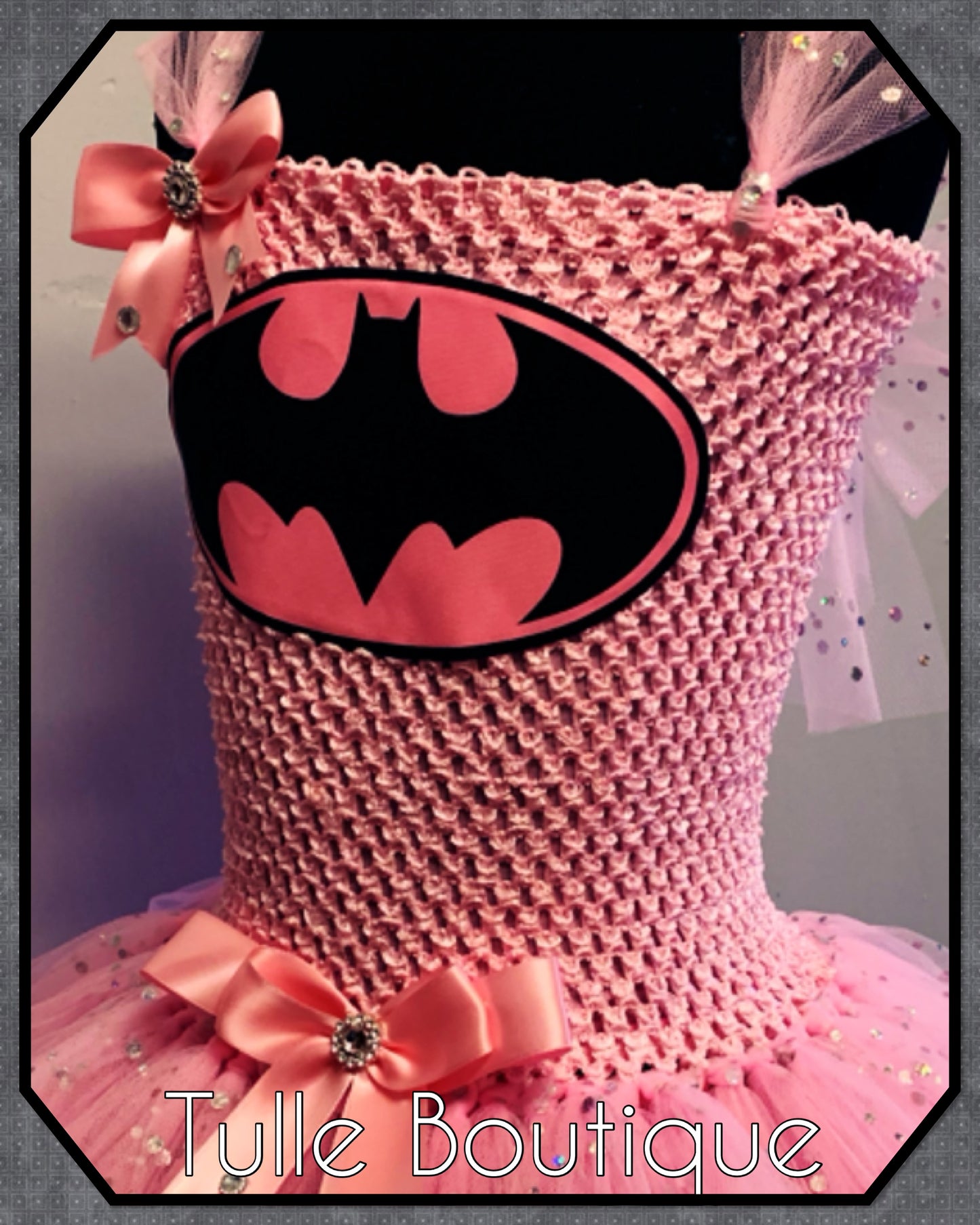 Girls Pink Batman superhero tutu dress birthday party fancy dress costume