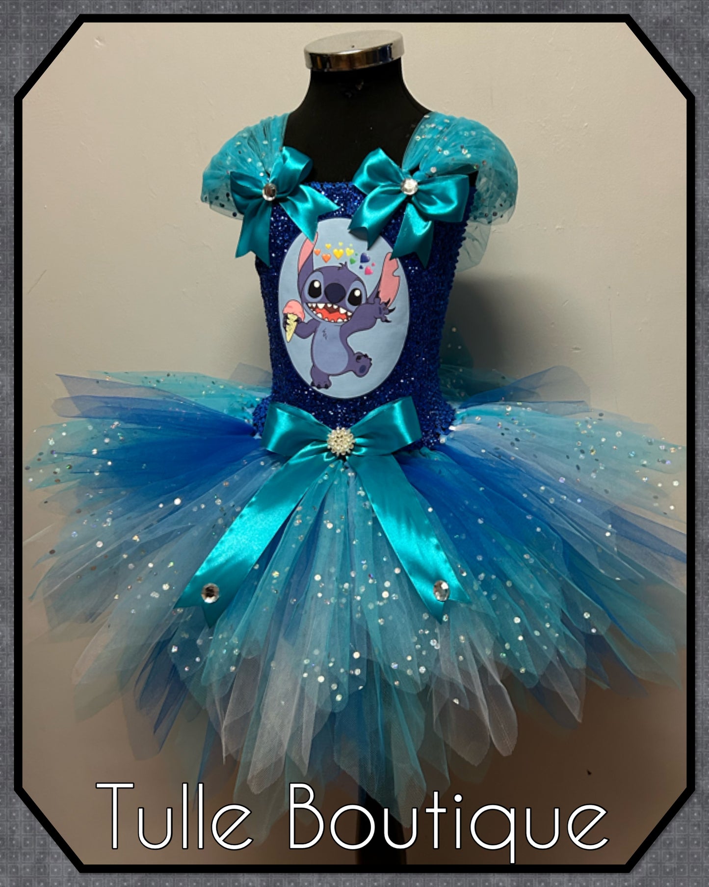 Girls Stitch birthday party tutu dress fancy dress costume