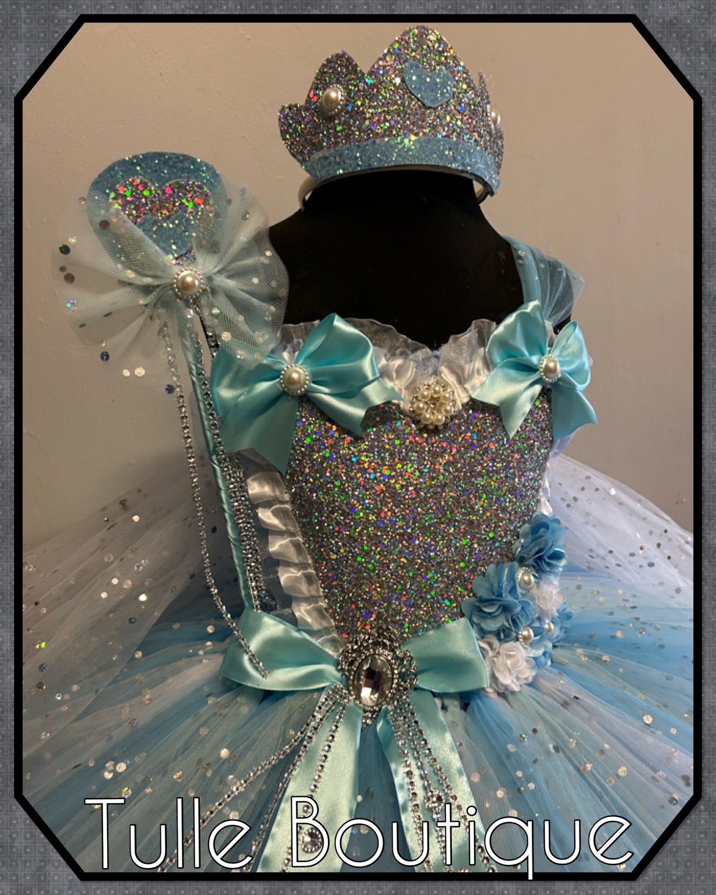 Girls Glitter Frozen Elsa birthday party princess tutu dress