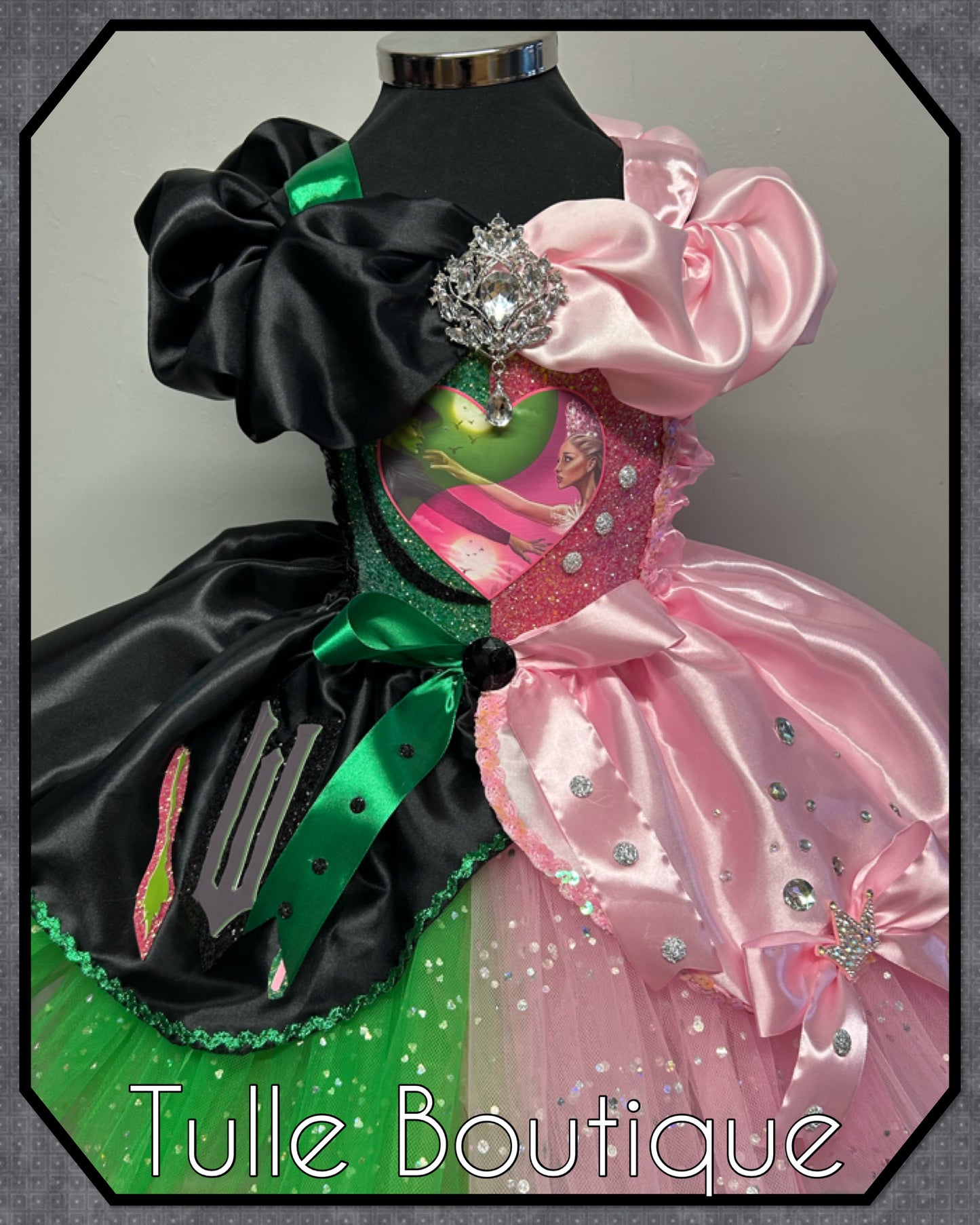 Girls Wicked Elphaba/Glinda ballgown tutu birthday party dress